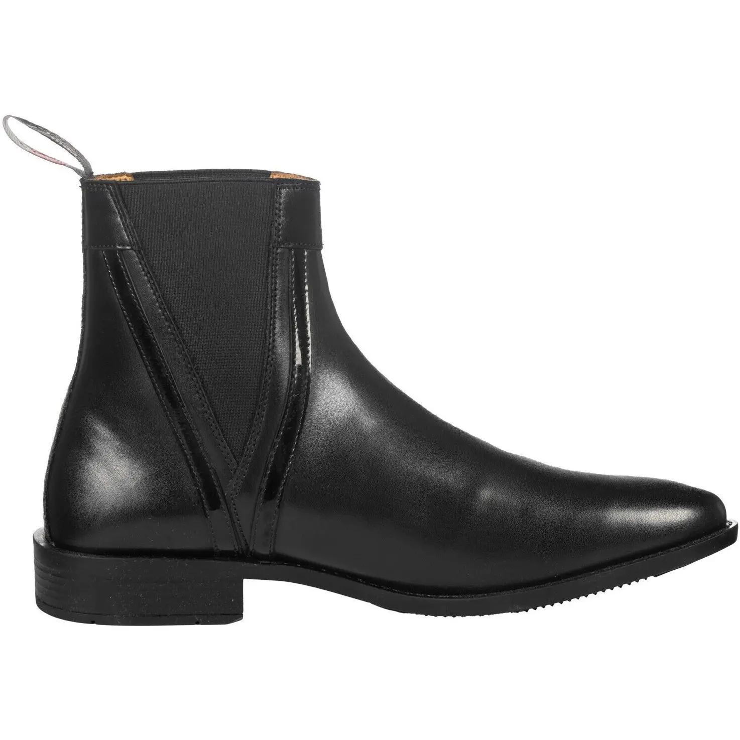 Damen Jodhpur Reitstiefeletten LACK Echtleder schwarz