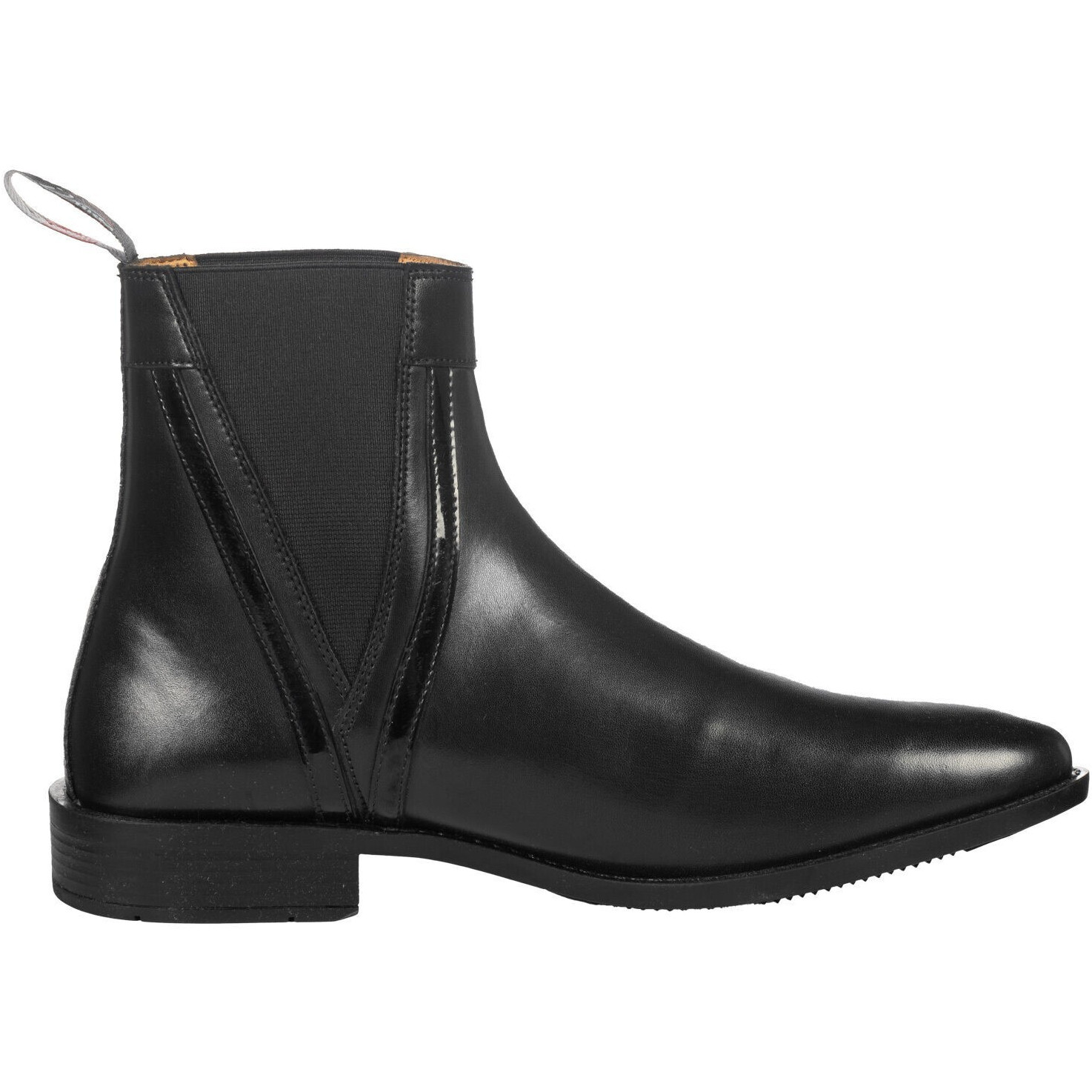 Damen Jodhpur Reitstiefeletten LACK Echtleder schwarz