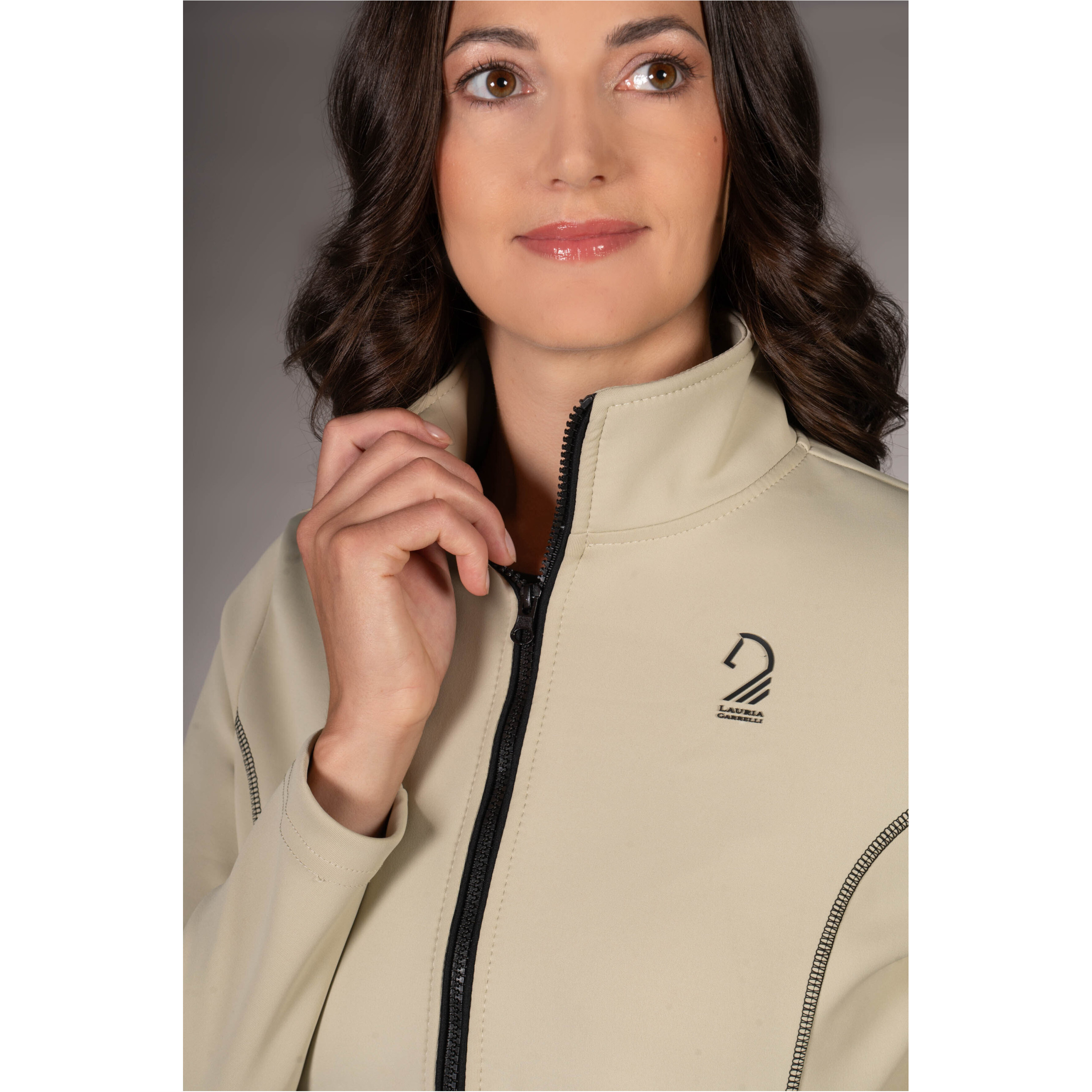 Damen Sweatjacke LIMONE grau/beige