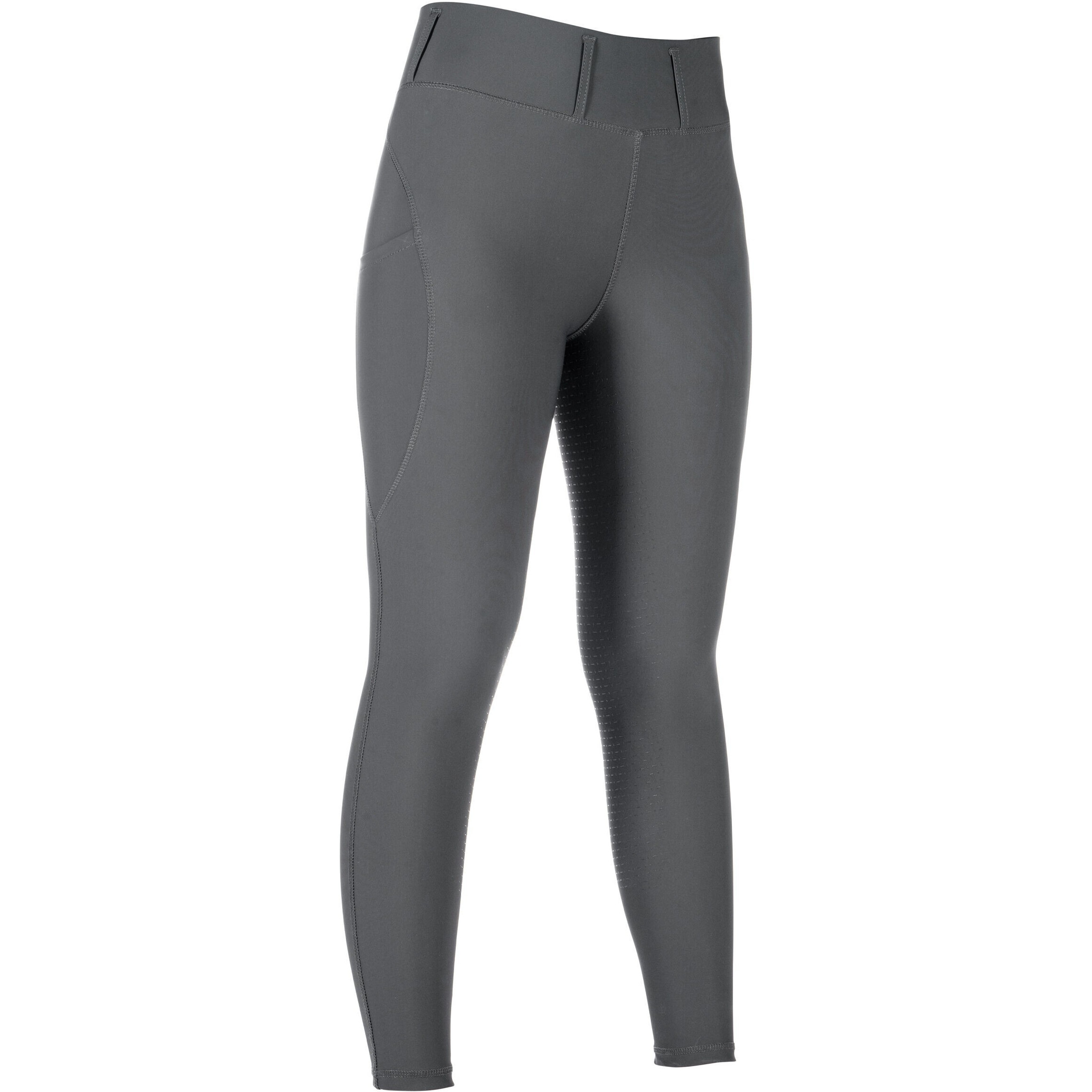 Kinder Reitleggings Silikon Vollbesatz JIL HIGH WAIST grau