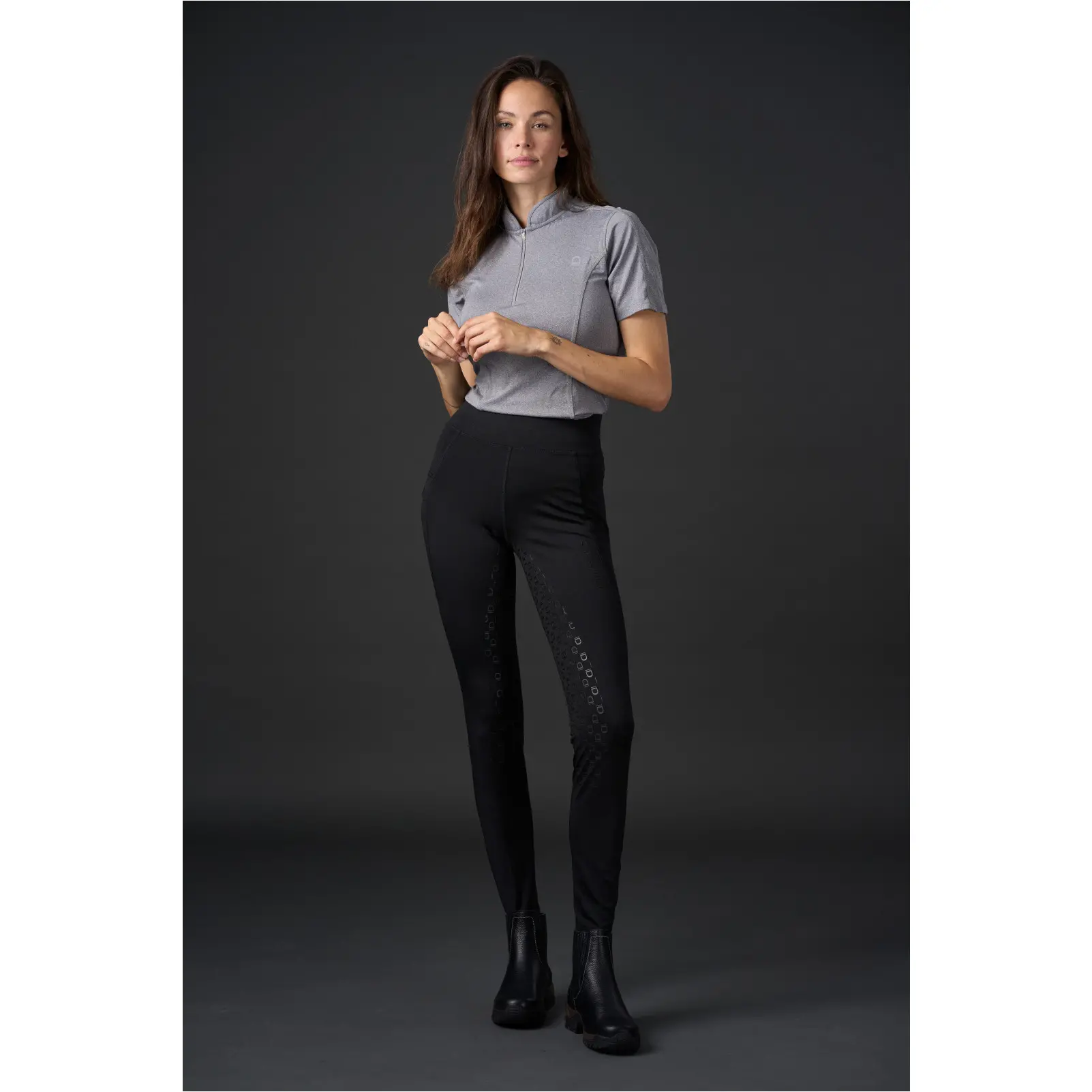 Damen Reitleggings Silikon Vollbesatz FINLEY schwarz