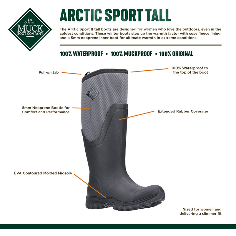 Winter Damen Gummistiefel ARCTIC SPORT II TALL grün
