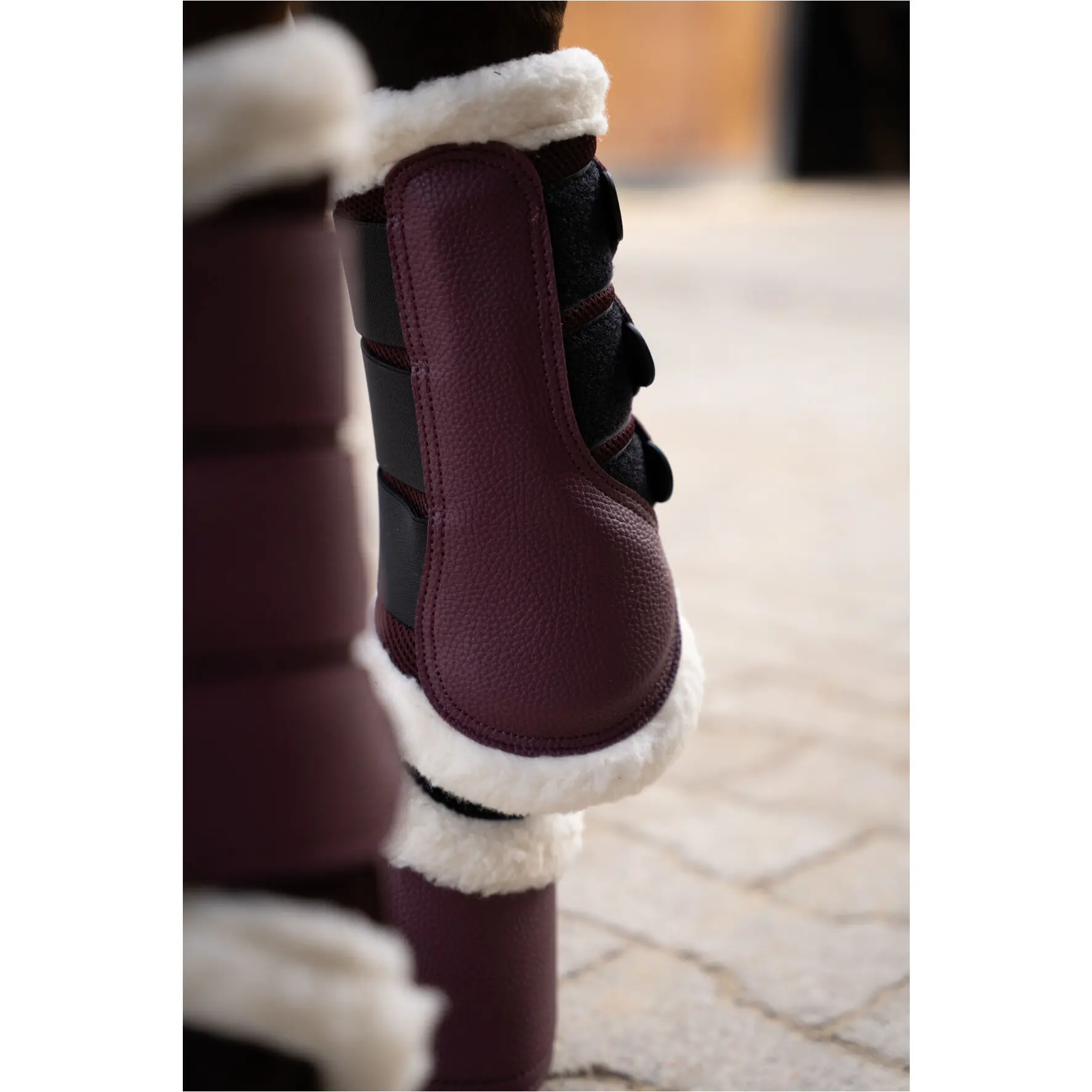 Gamaschen mit Fell COMFORT PREMIUM MESH bordeaux