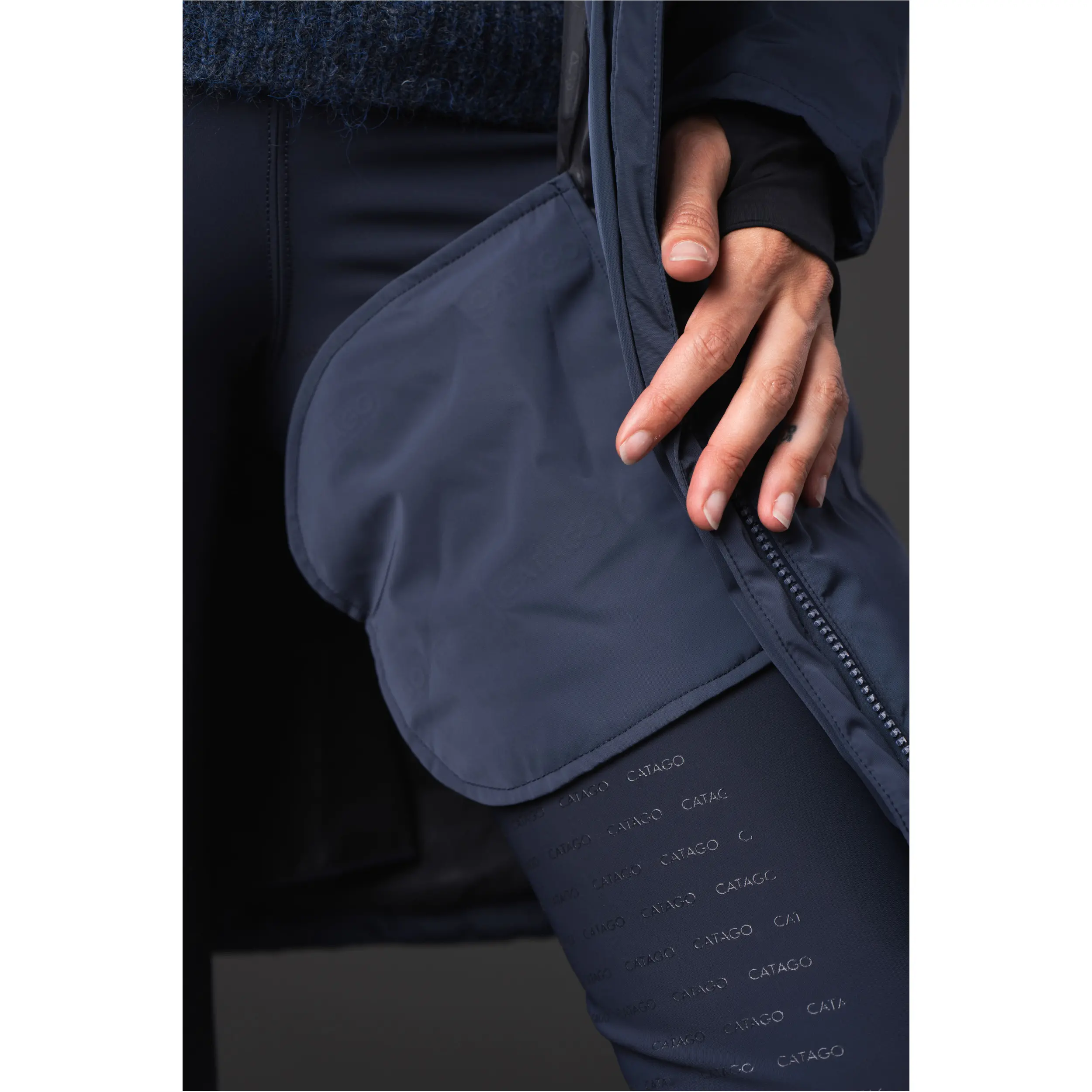 Winter Damen Reitmantel wattiert VITA navy