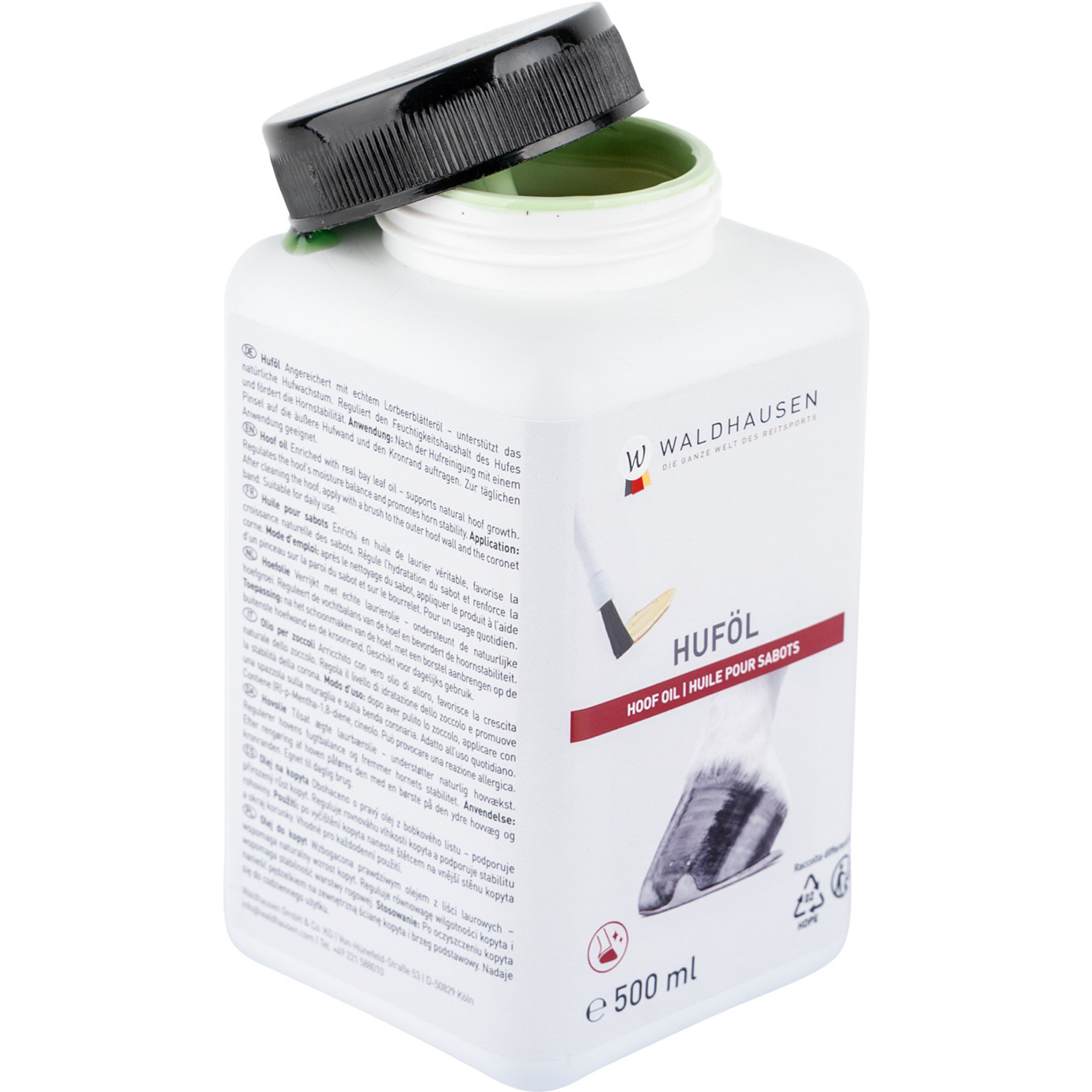 Huföl mit Lorbeeröl und Pinsel grün 500ml 