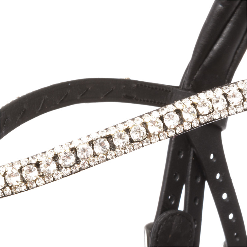 Trensenzaum mit schwedischen Reithalfter EVERLYN Leder geölt schwarz