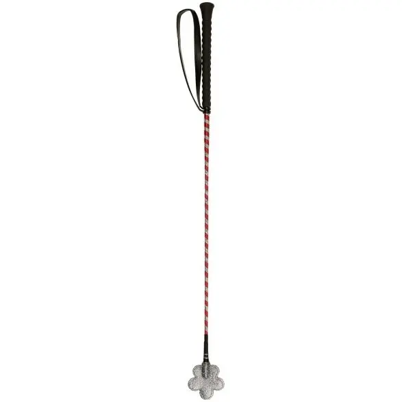 Springgerte mit Klatsche pink/silber 65cm