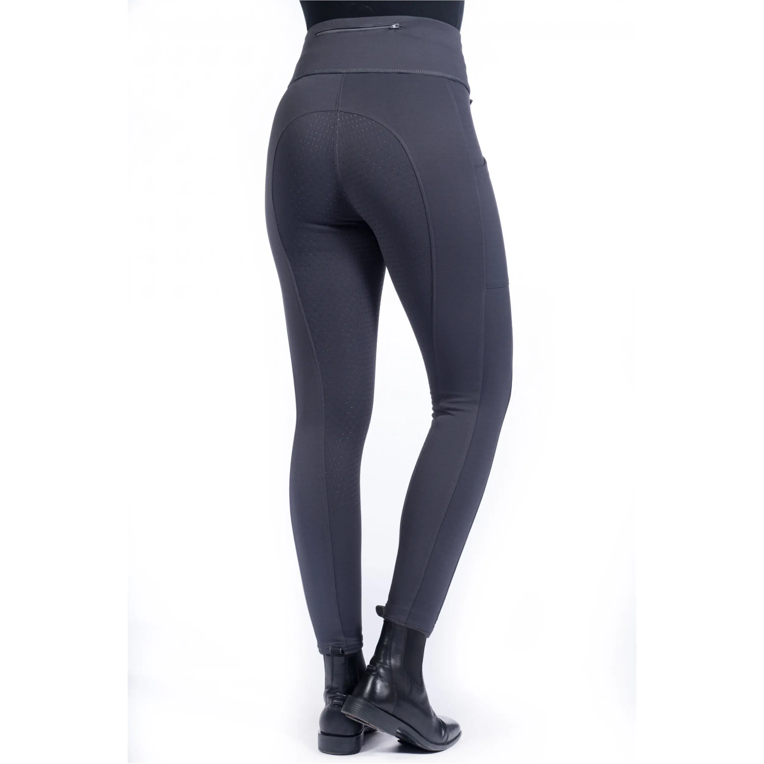 Winter Kinder Reitleggings Silikon Vollbesatz COSY STYLE dunkelgrau