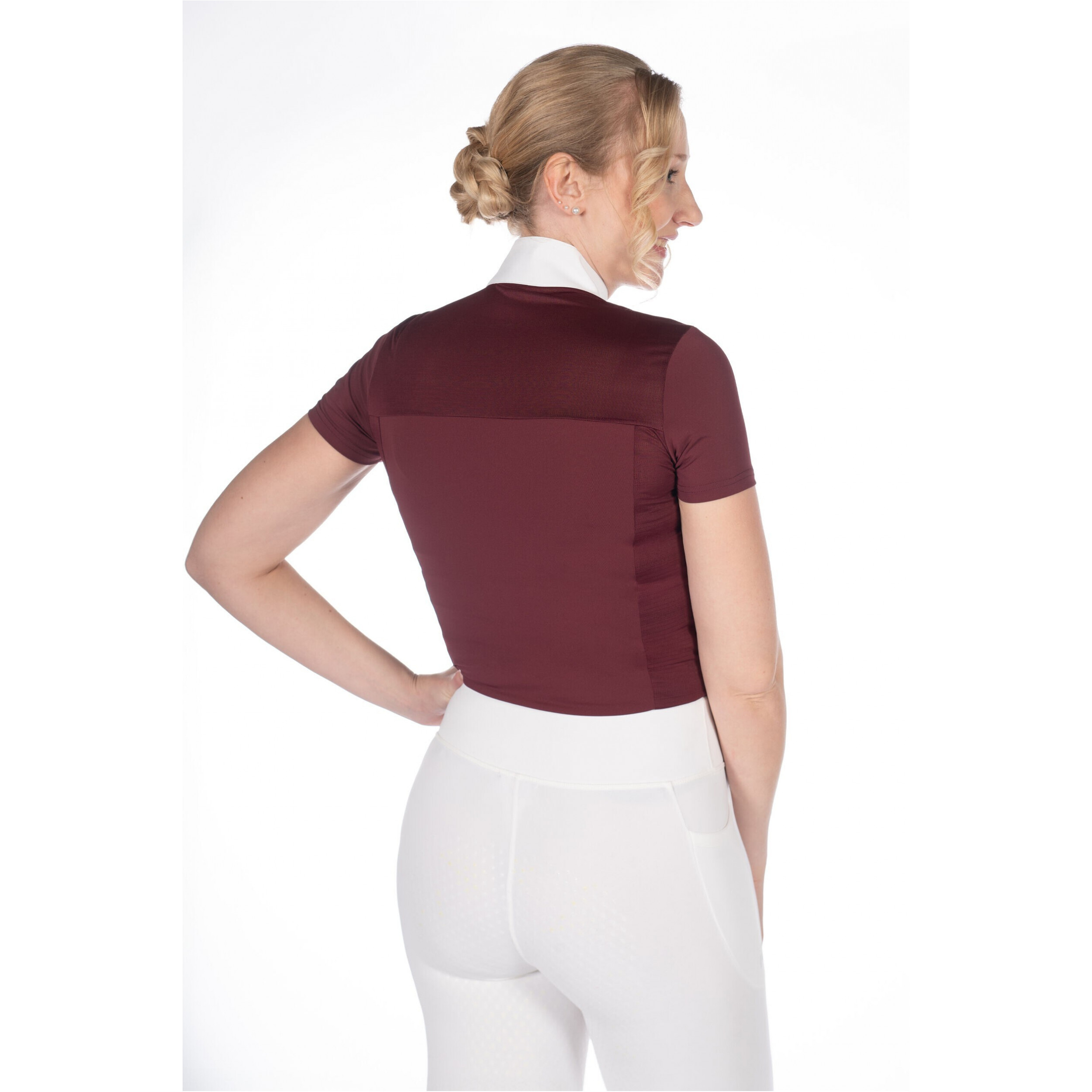 Damen Turniershirt Kurzarm VIRGINIA bordeaux