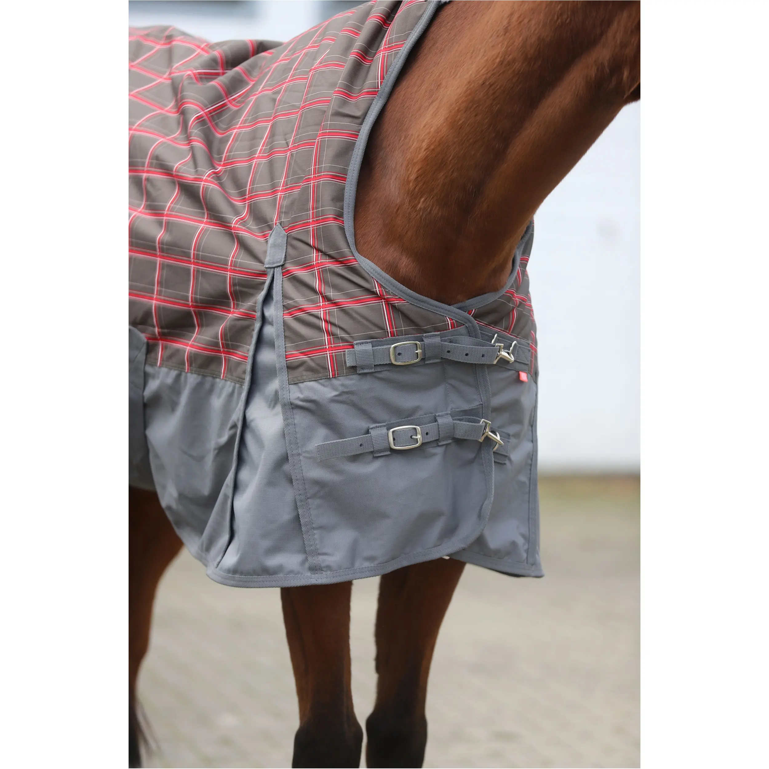 Outdoordecke High Neck 600D IRHCustomized grey check/grey