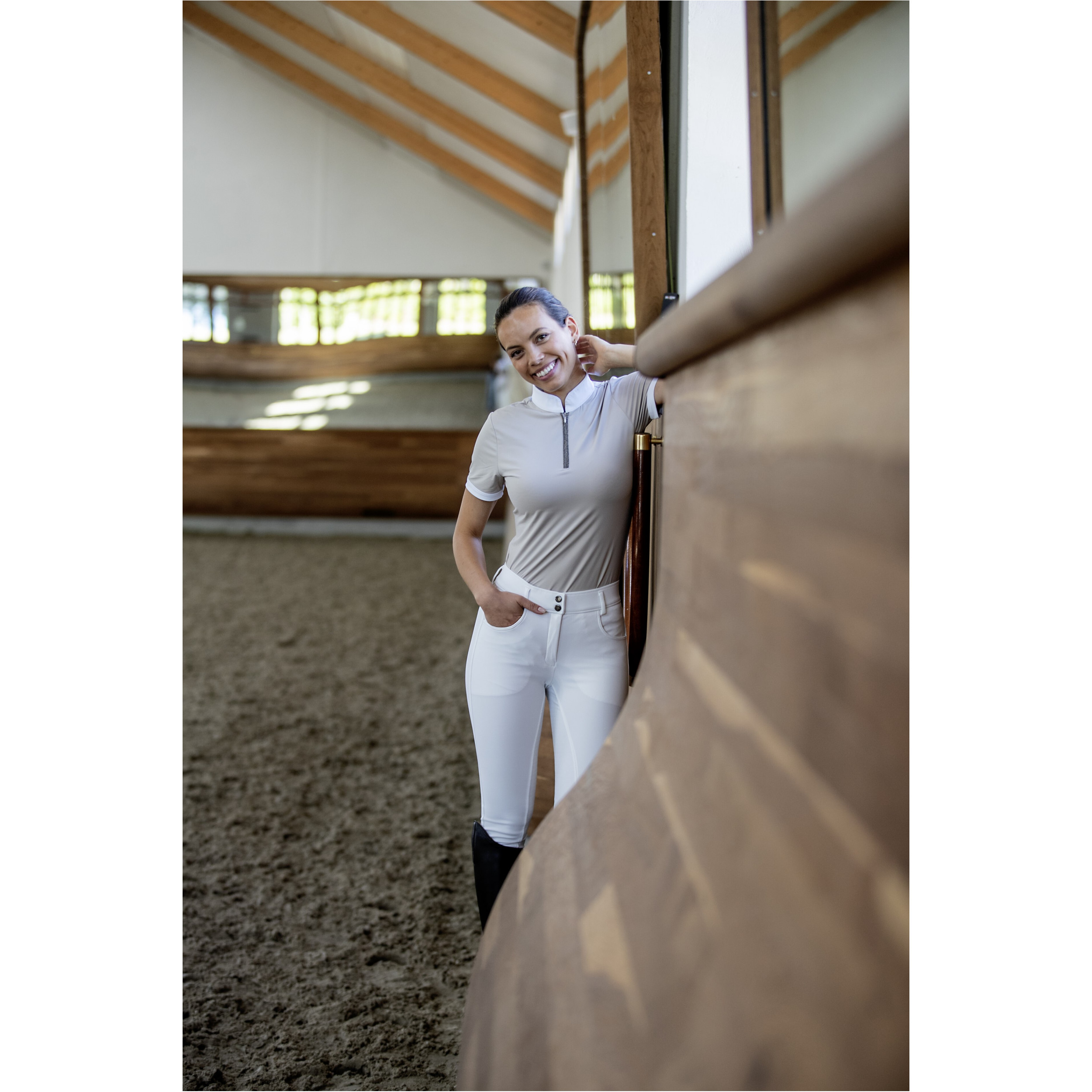 Damen Reithose Silikon Vollbesatz RACHEL weiß