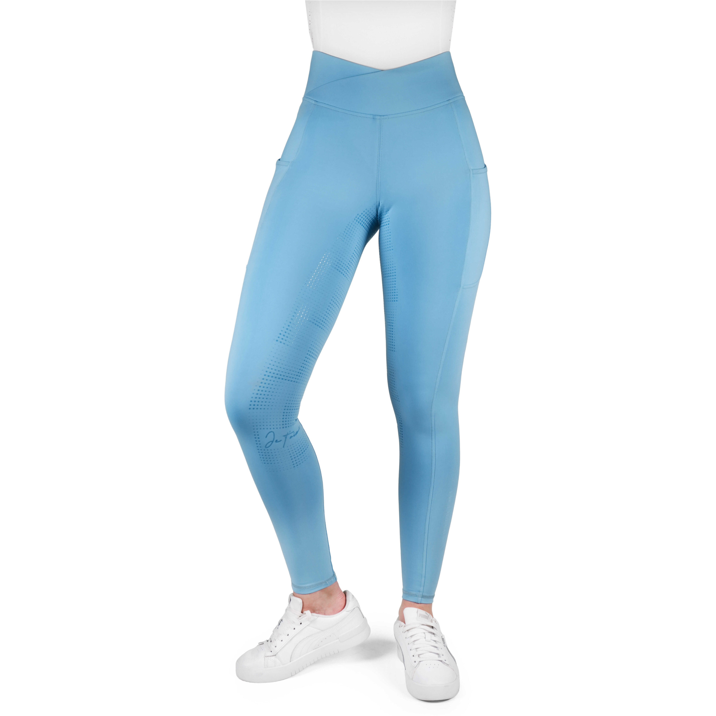 Damen Reitleggings Silikon Vollbesatz EK-Fanny himmelblau 