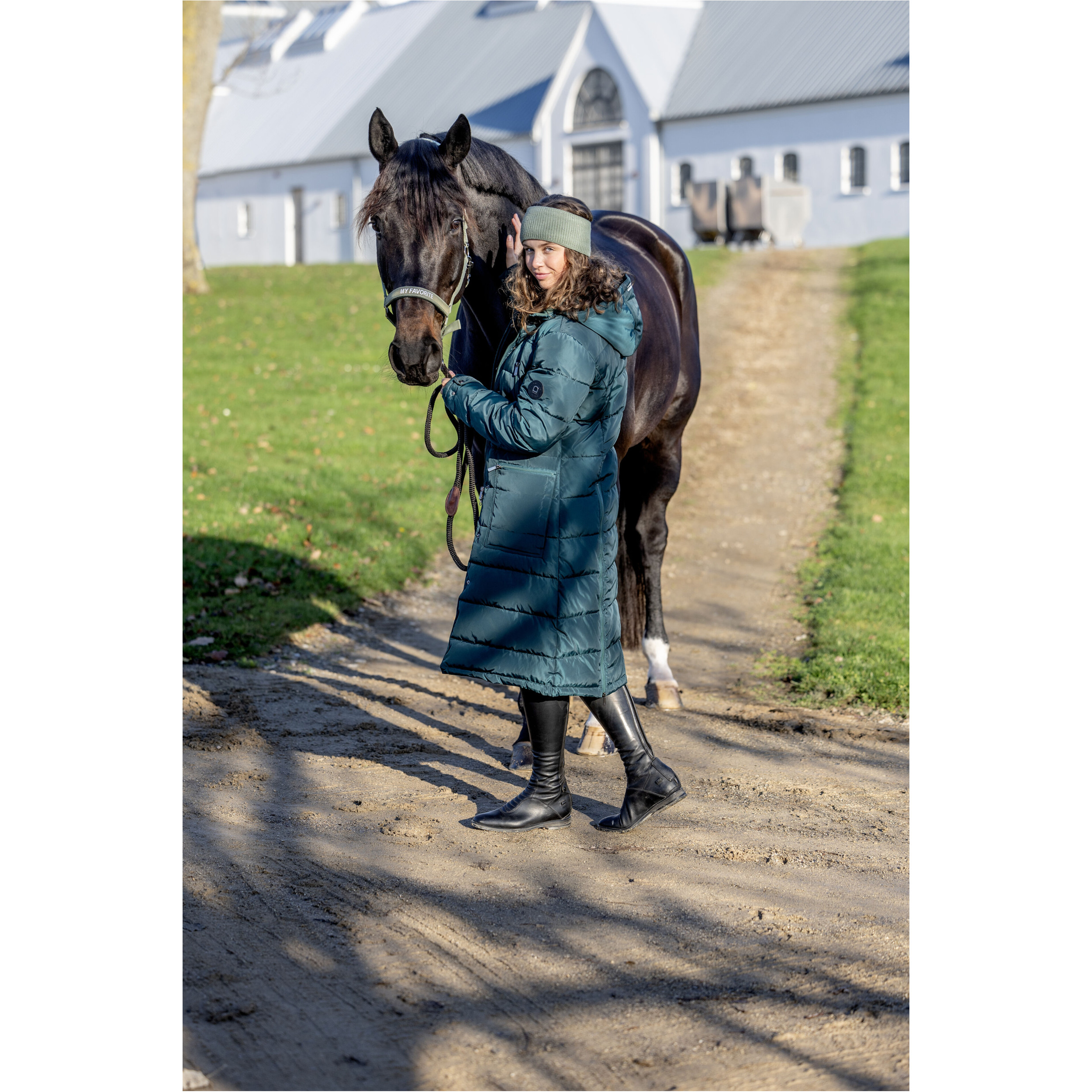 Winter Damen Stirnband mit Steinen VAINA granitgrün