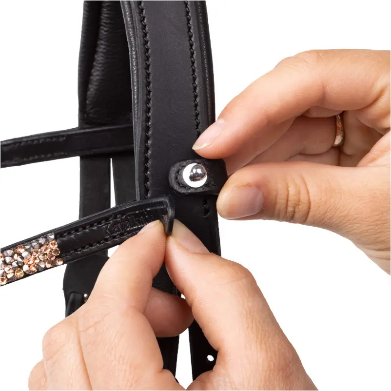 Stirnband BUTTON schwarz/rosa