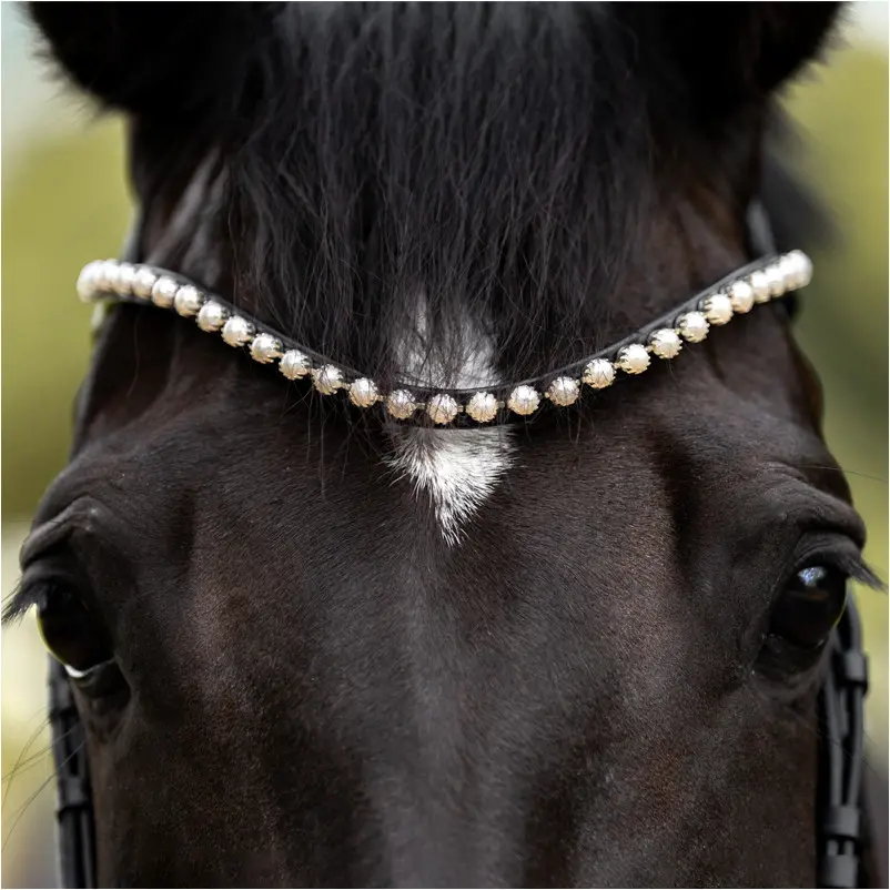 Stirnband PEARL schwarz/creme