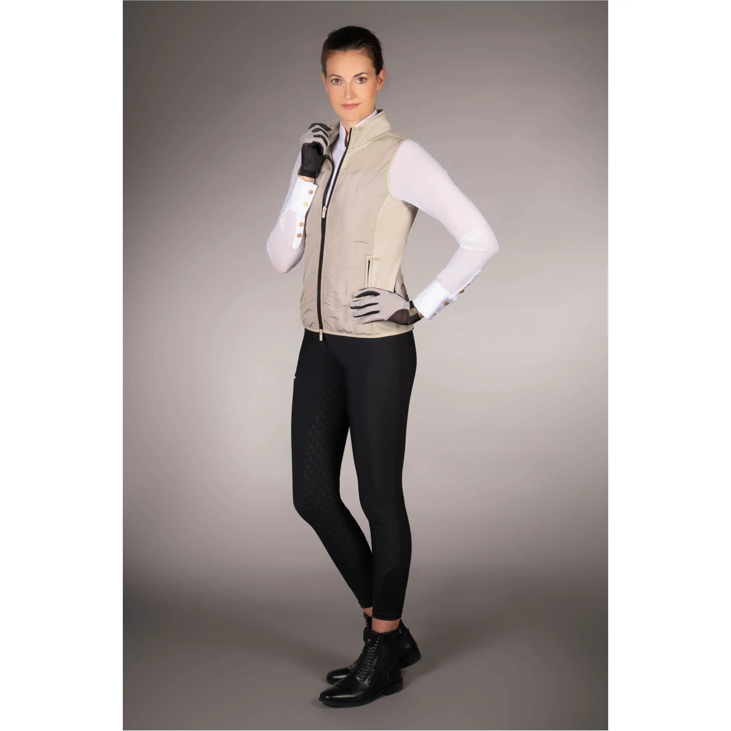 Damen Reitweste LIMONE grau/beige
