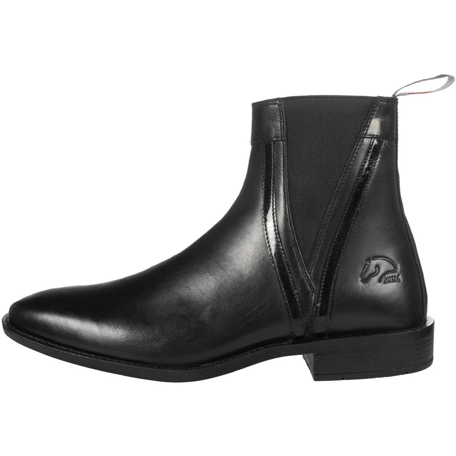 Damen Jodhpur Reitstiefeletten LACK Echtleder schwarz