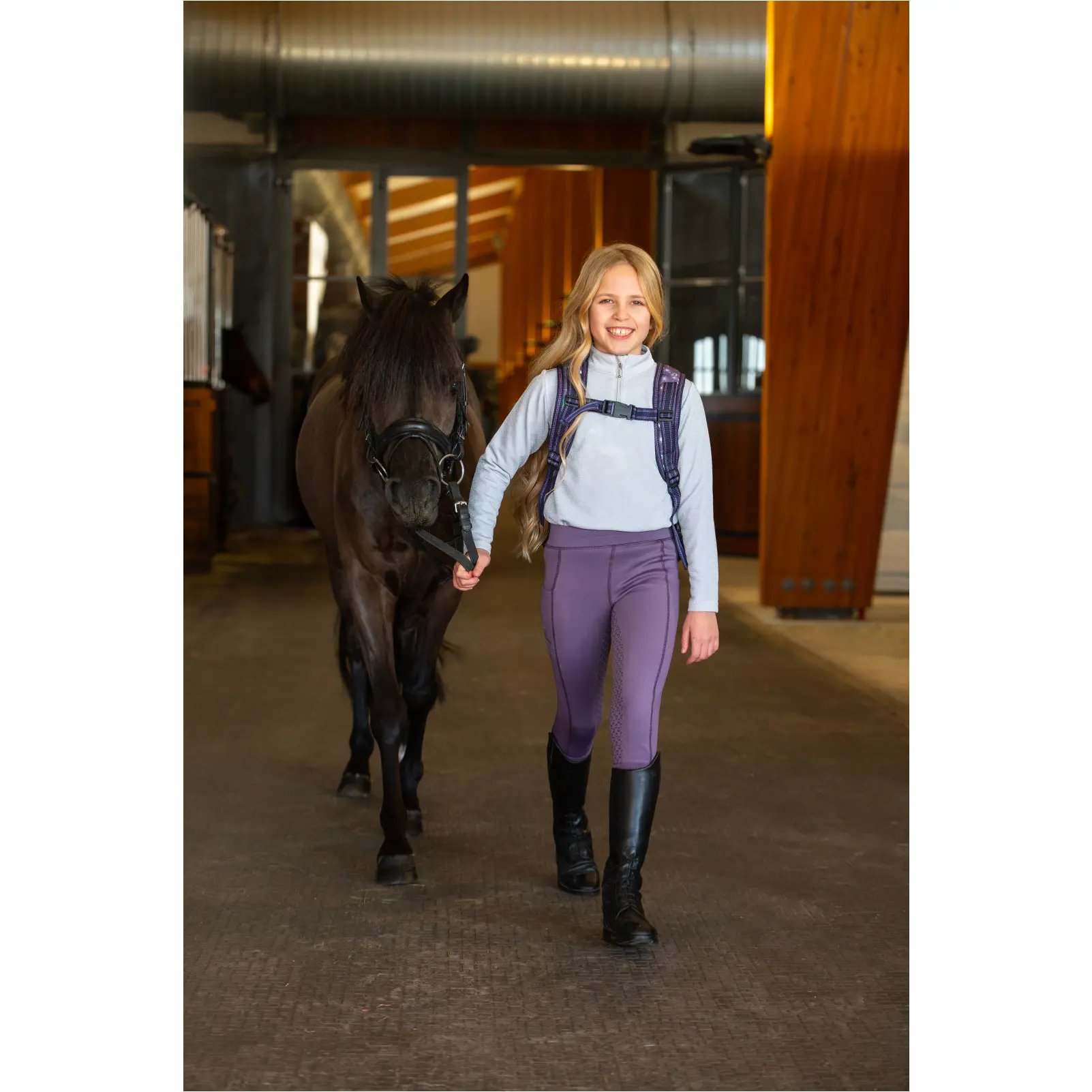 Winter Kinder Reitleggings Silikon Vollbesatz SOPHIA montana grape Winter Kinder Reitleggings Silikon Vollbesatz SOPHIA montana grape