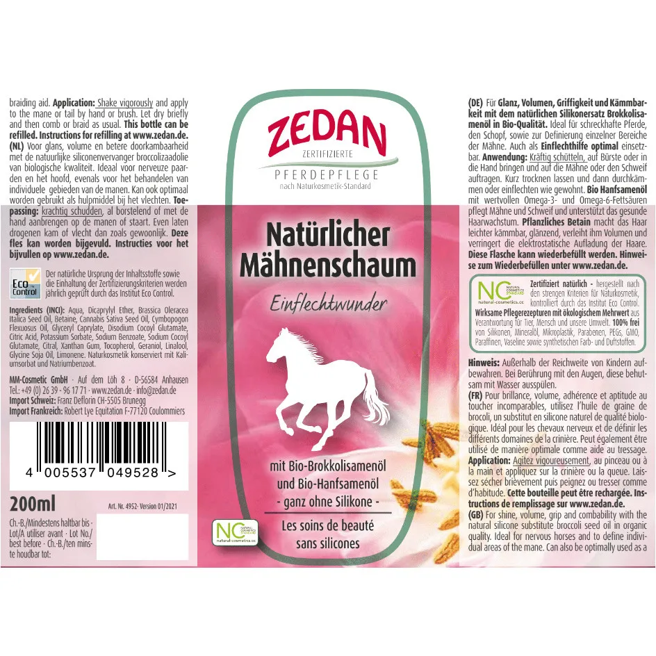 Natürlicher Mähnenschaum Einflechtwunder 200ml