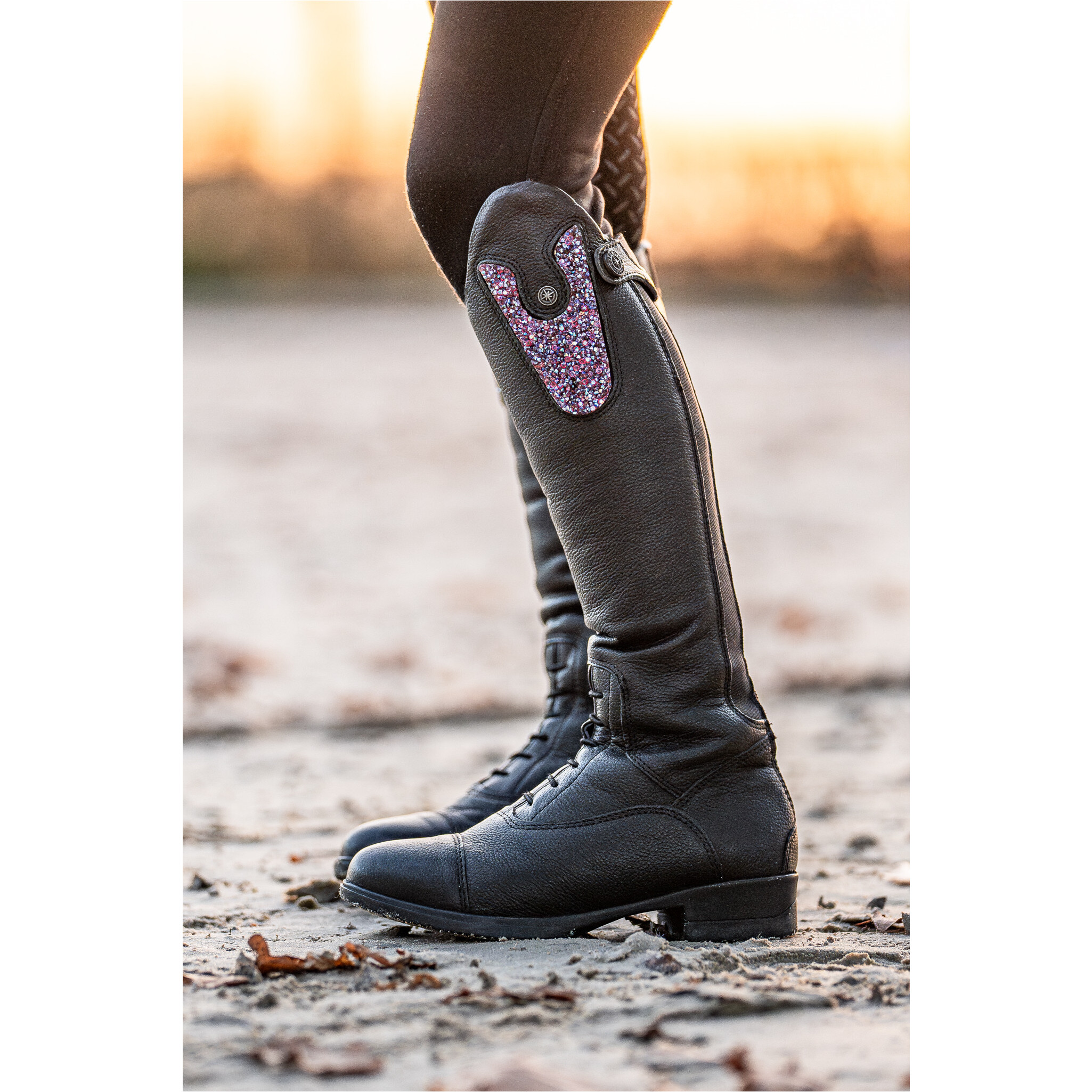 Winter Kinder Reitstiefel NOVA KIDS FUN CONVERTIBLE Echtleder schwarz