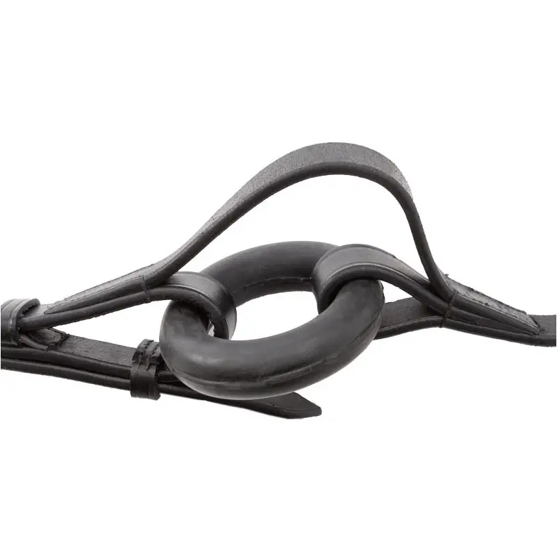 Ausbinder Leder mit Gummiring schwarz