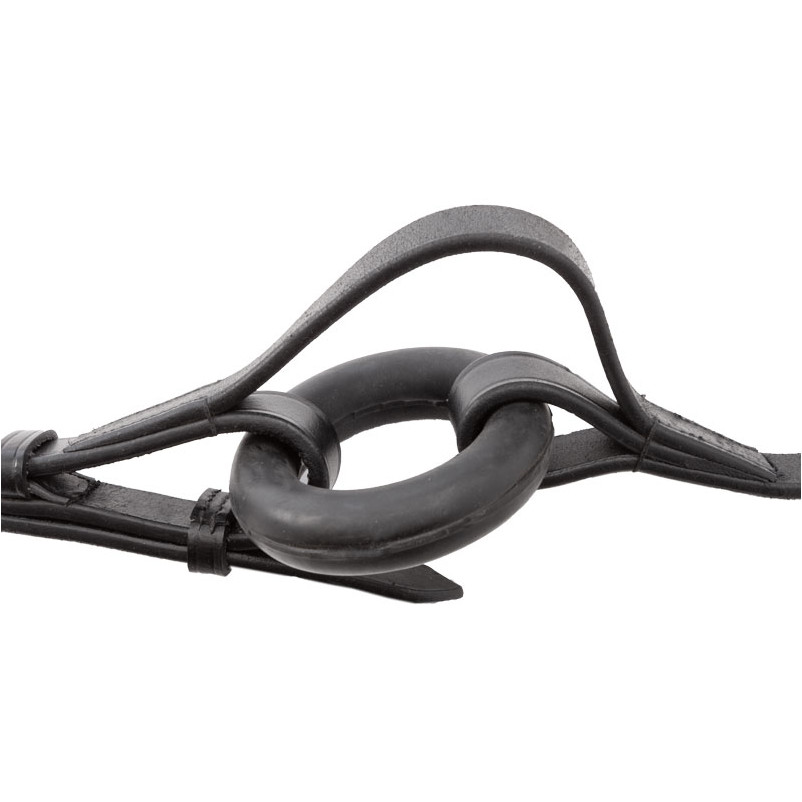 Ausbinder Leder mit Gummiring schwarz