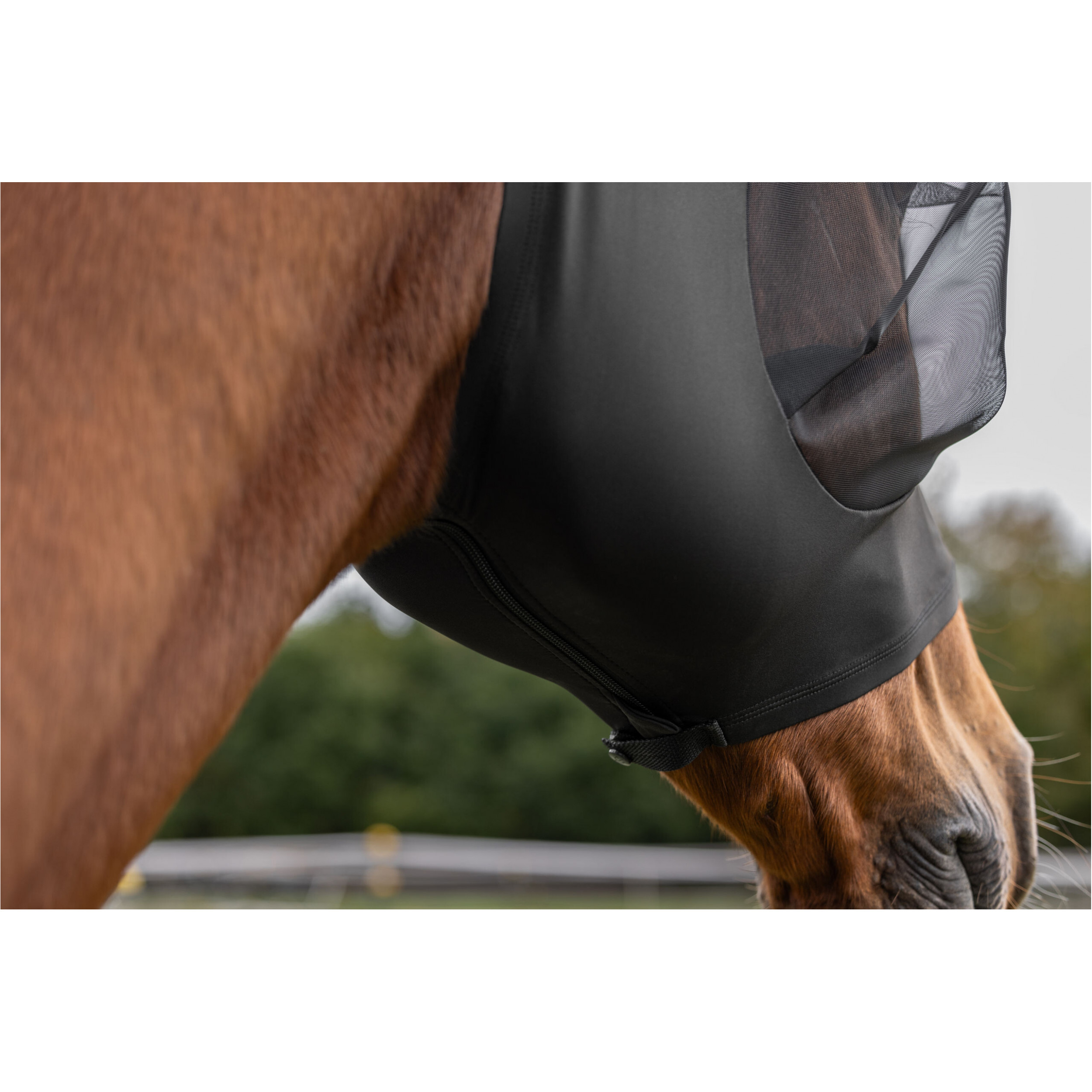 Fliegenmaske FinoStretch Zipper schwarz