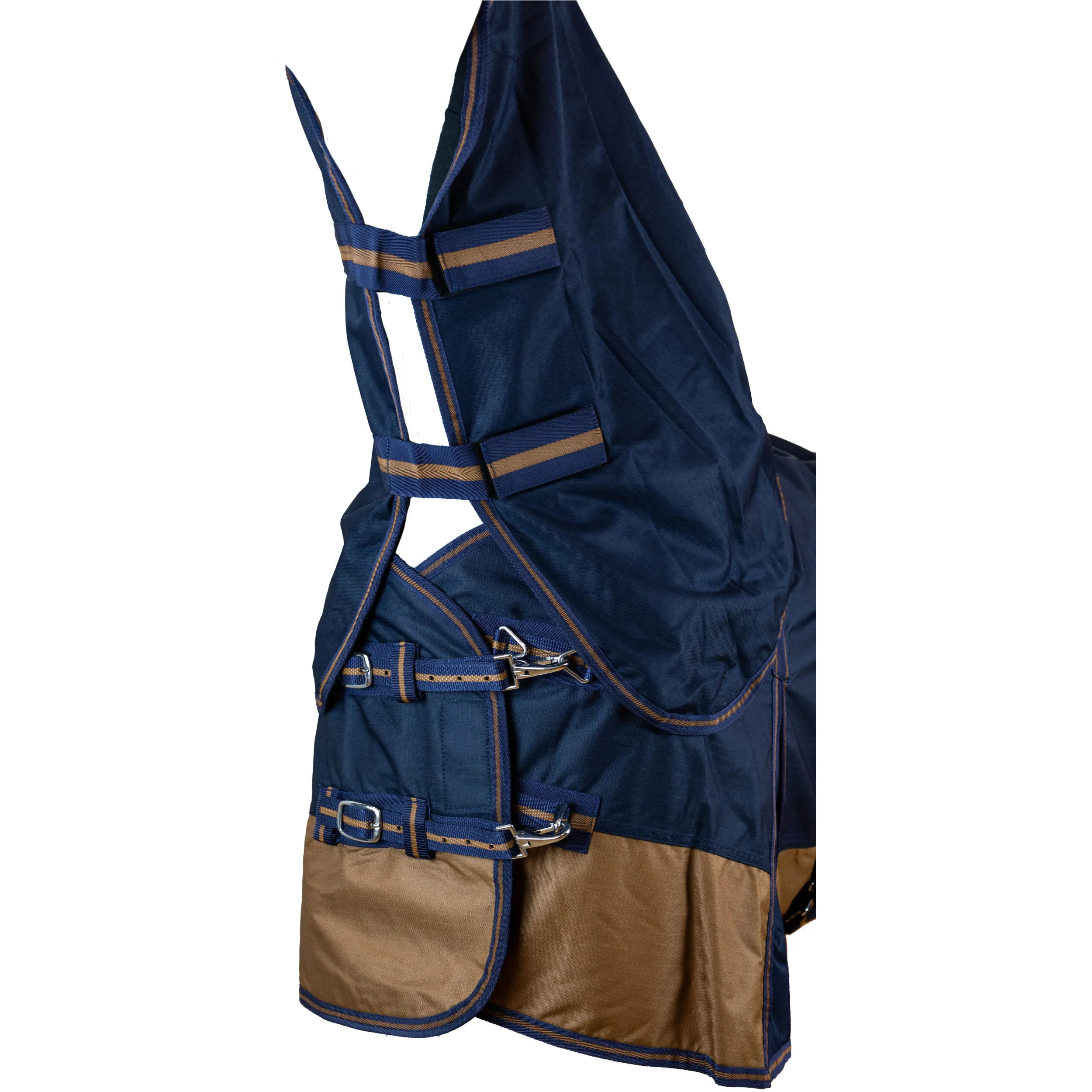 Winterdecke Full Neck 100g Füllung 600D BASICLINE dunkelblau/braun