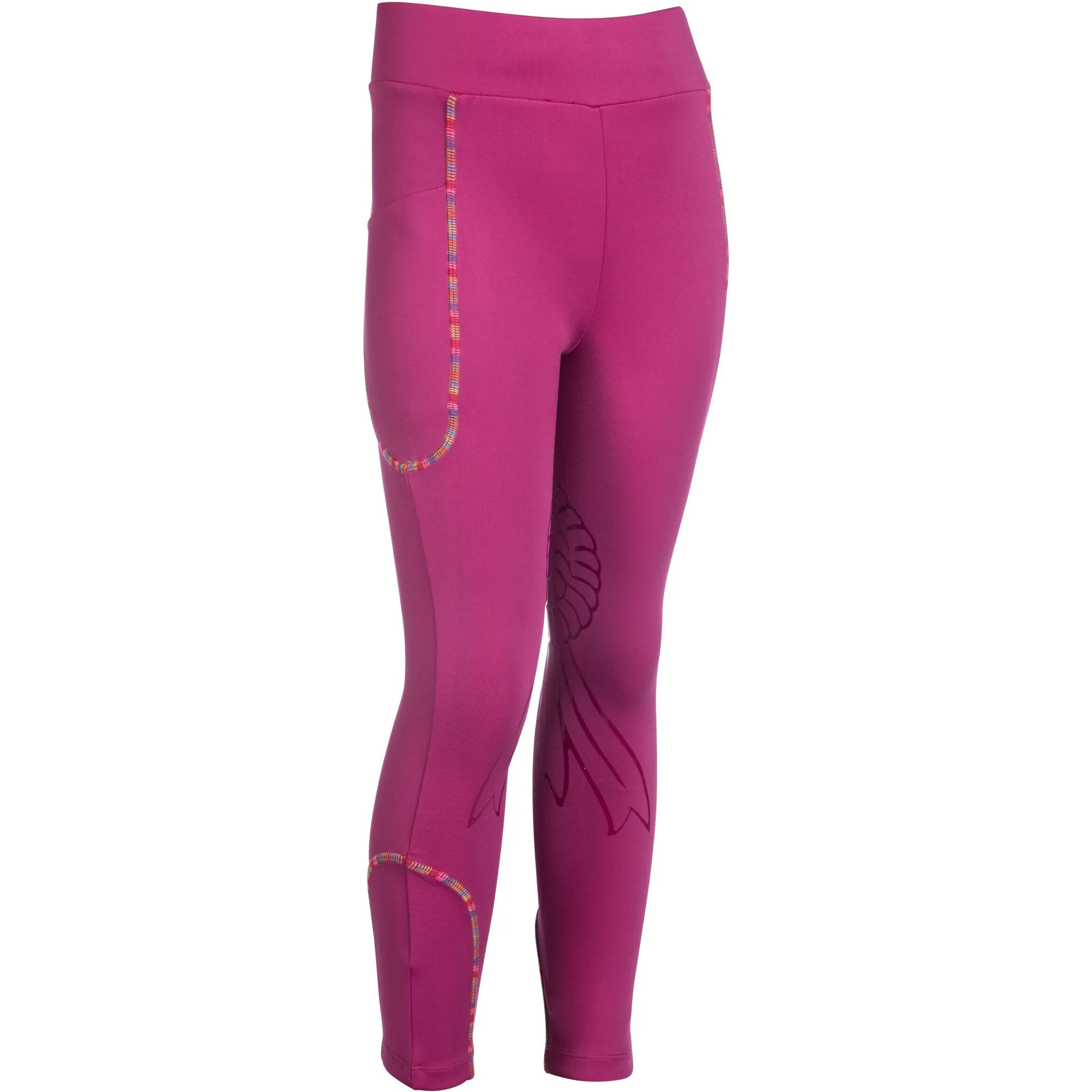 Kinder Reitleggings Silikon Kniebesatz POLLY magenta