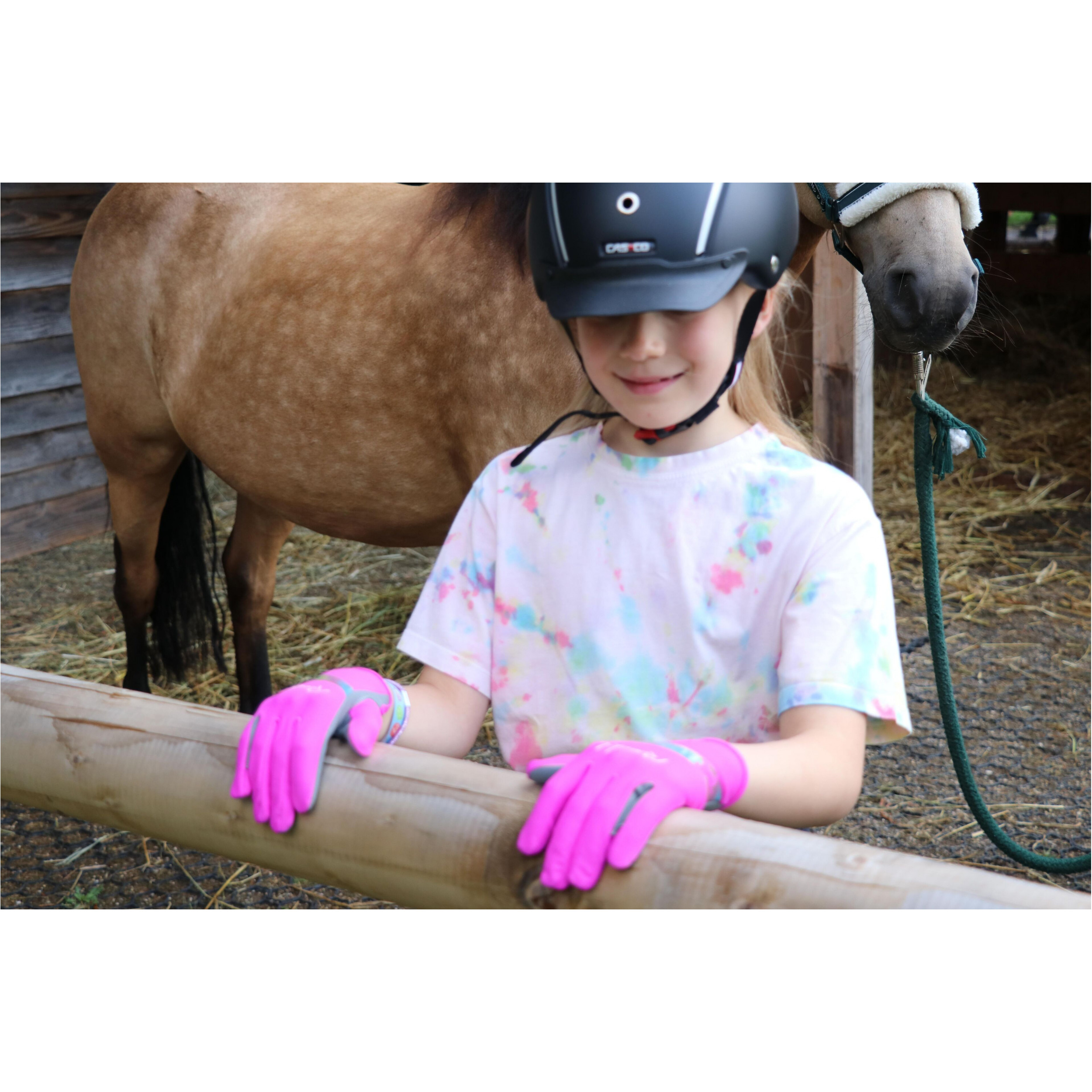 Kinder Reithandschuhe KAPRIOLE deep pink