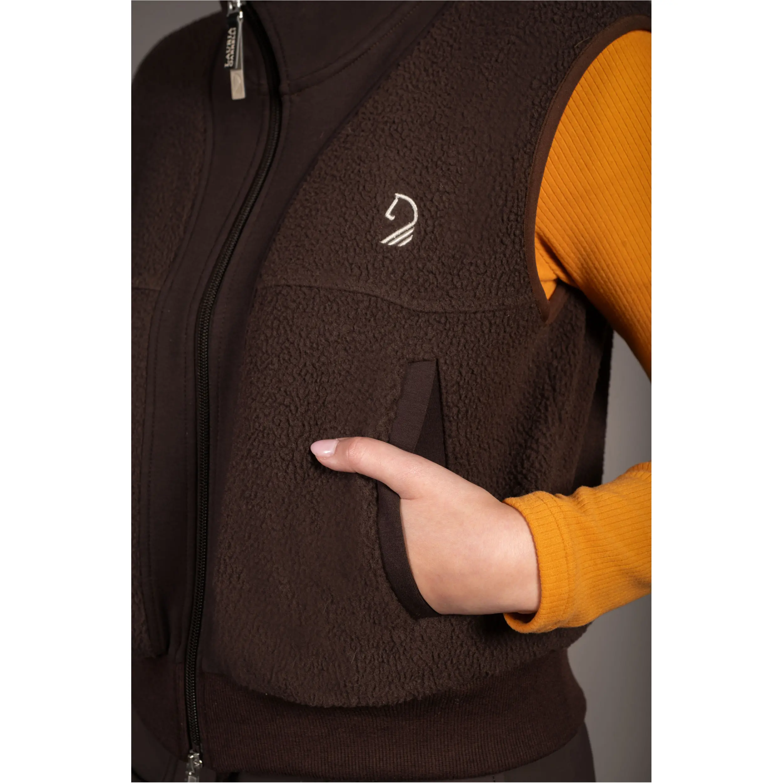 Winter Damen Weste AREZZO TEDDY dunkelbraun