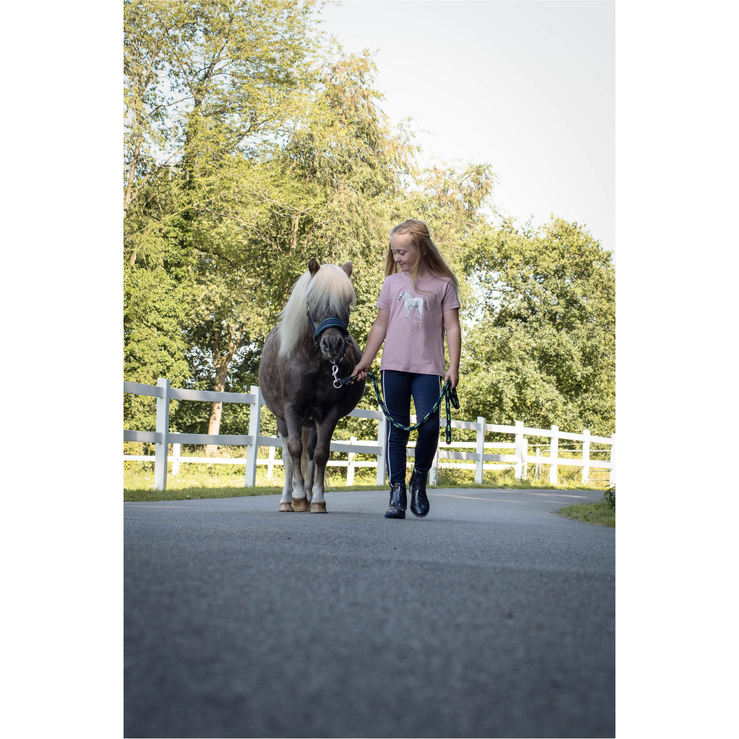 Führstrick mit Karabinerhaken MAUI dunkelblau/grün Führstrick mit Karabinerhaken MAUI dunkelblau/grün