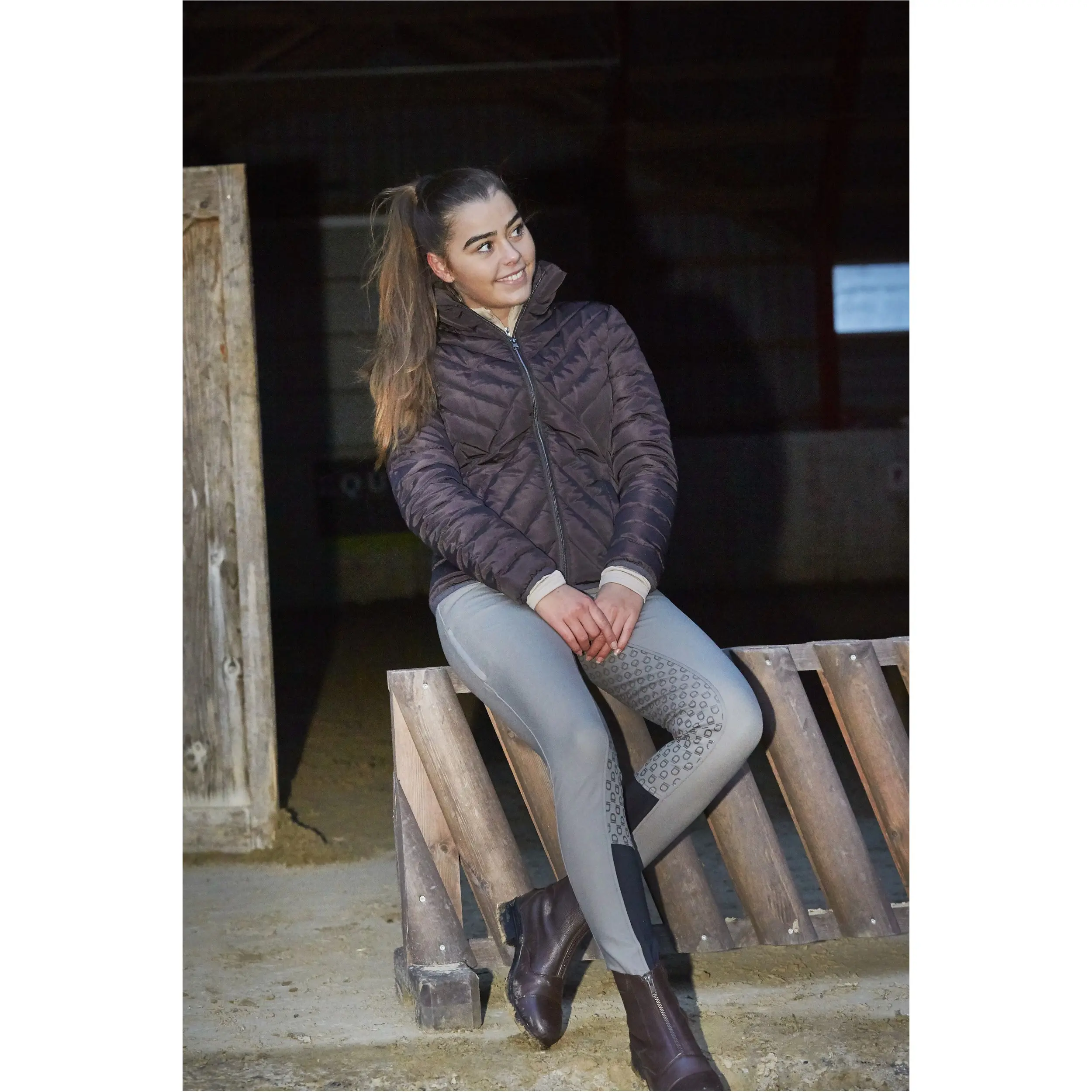 Damen Reithose Silikon Vollbesatz ANDALOUSE Hochbund morell
