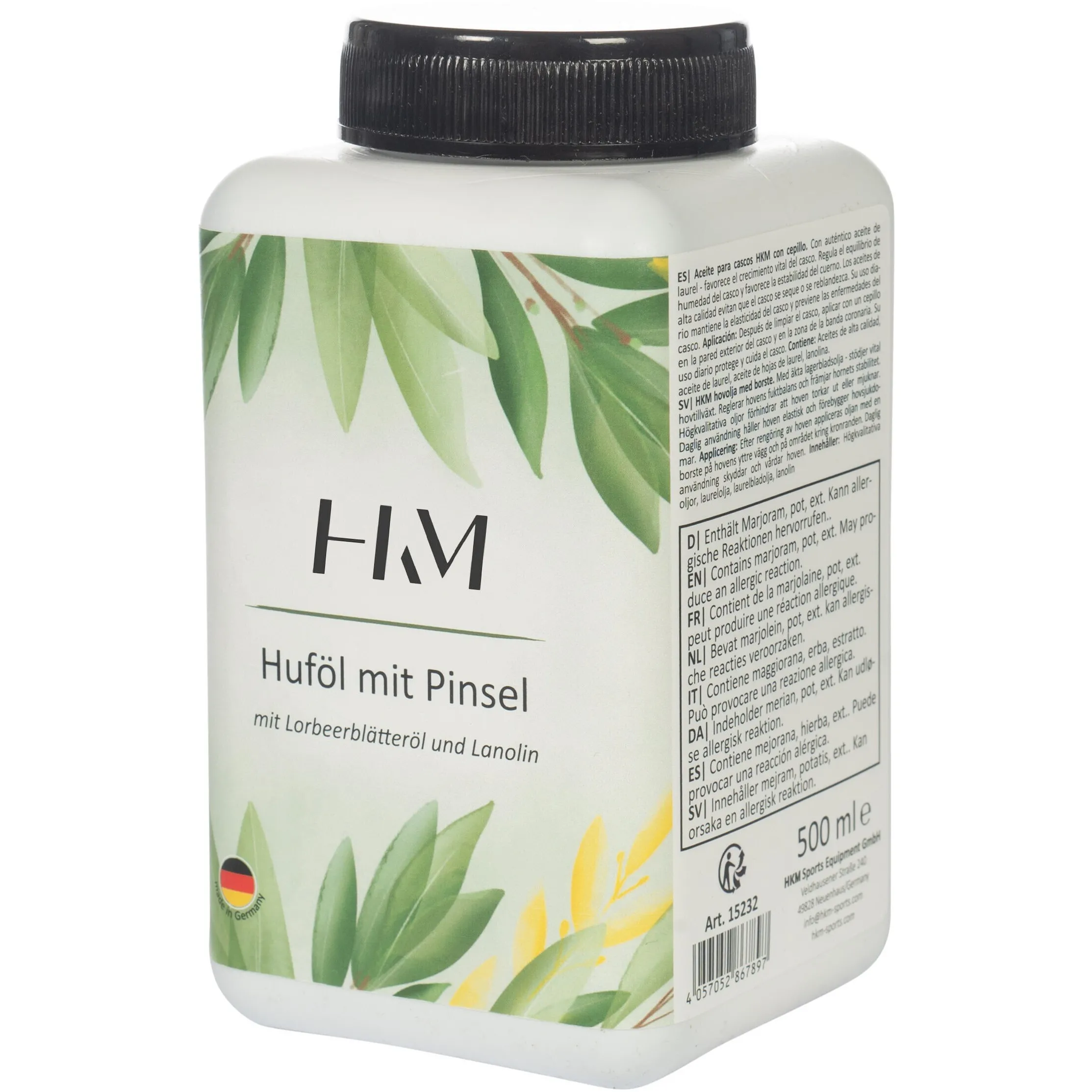 Huföl mit Pinsel mit Lorbeerblätteröl und Lanolin 500ml