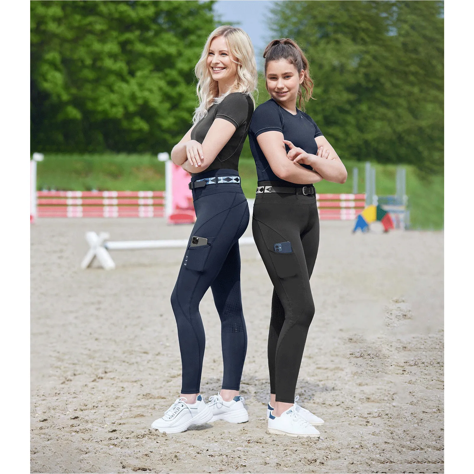 Damen Reitleggings Silikon Vollbesatz HANNA Hochbund schwarz