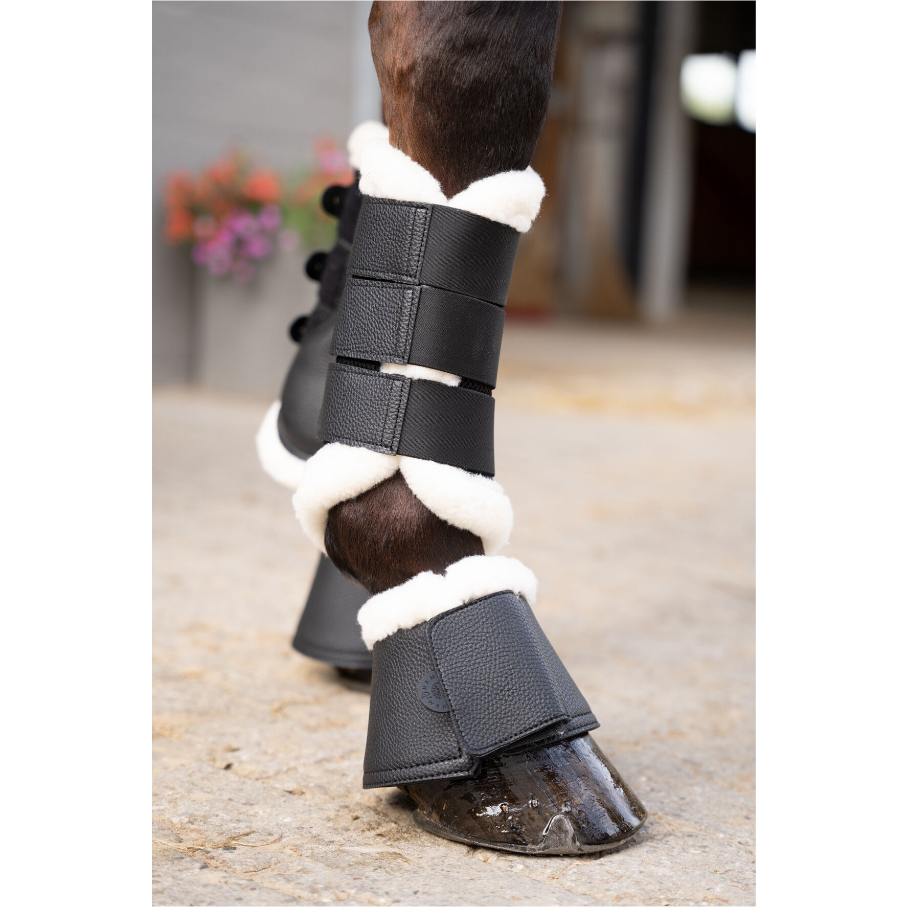 Gamaschen mit Fell COMFORT PREMIUM MESH schwarz