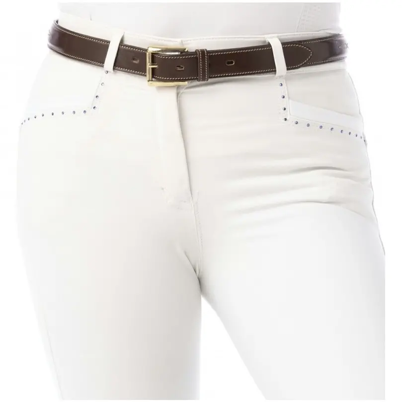 Damen Reithose Silikon Kniebesatz SAFIR weiß/blau