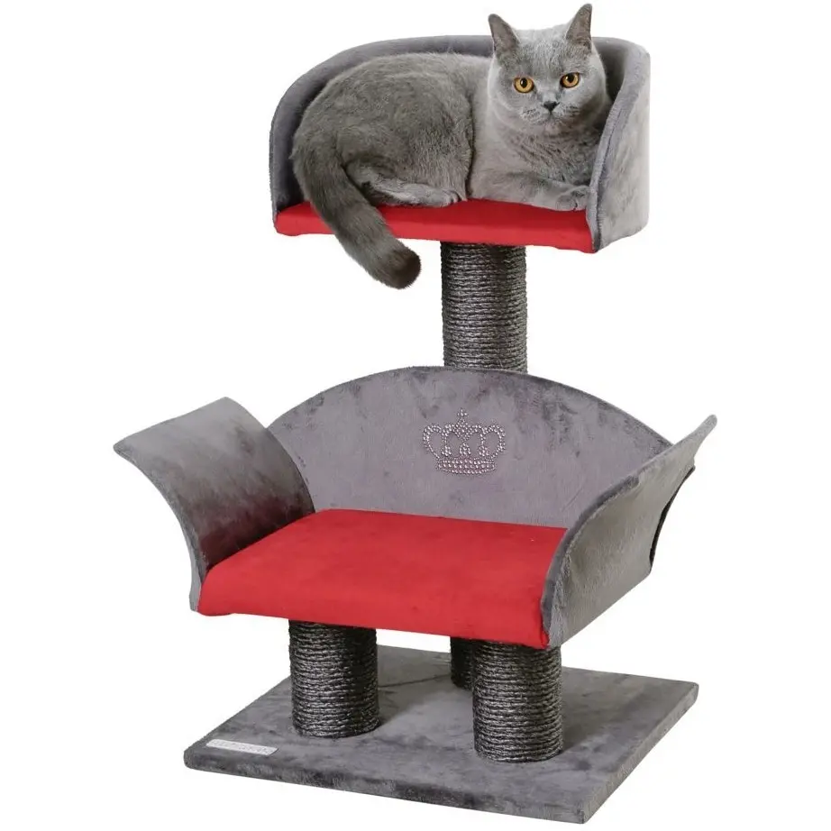 Kratzbaum LOUNGE DELUXE grau/rot 70cm 