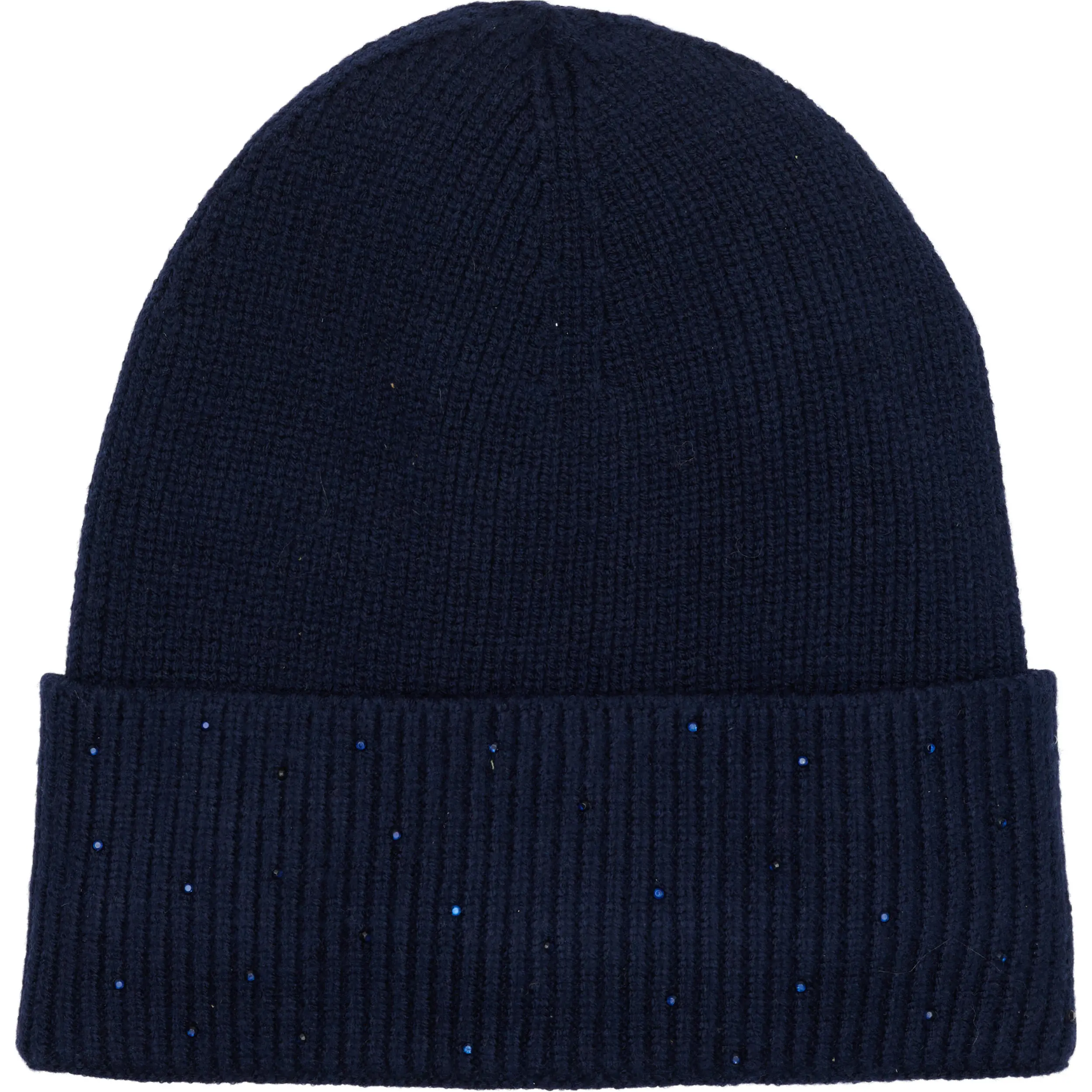 Winter Damen Strickmütze mit Steinen VAINO marineblau