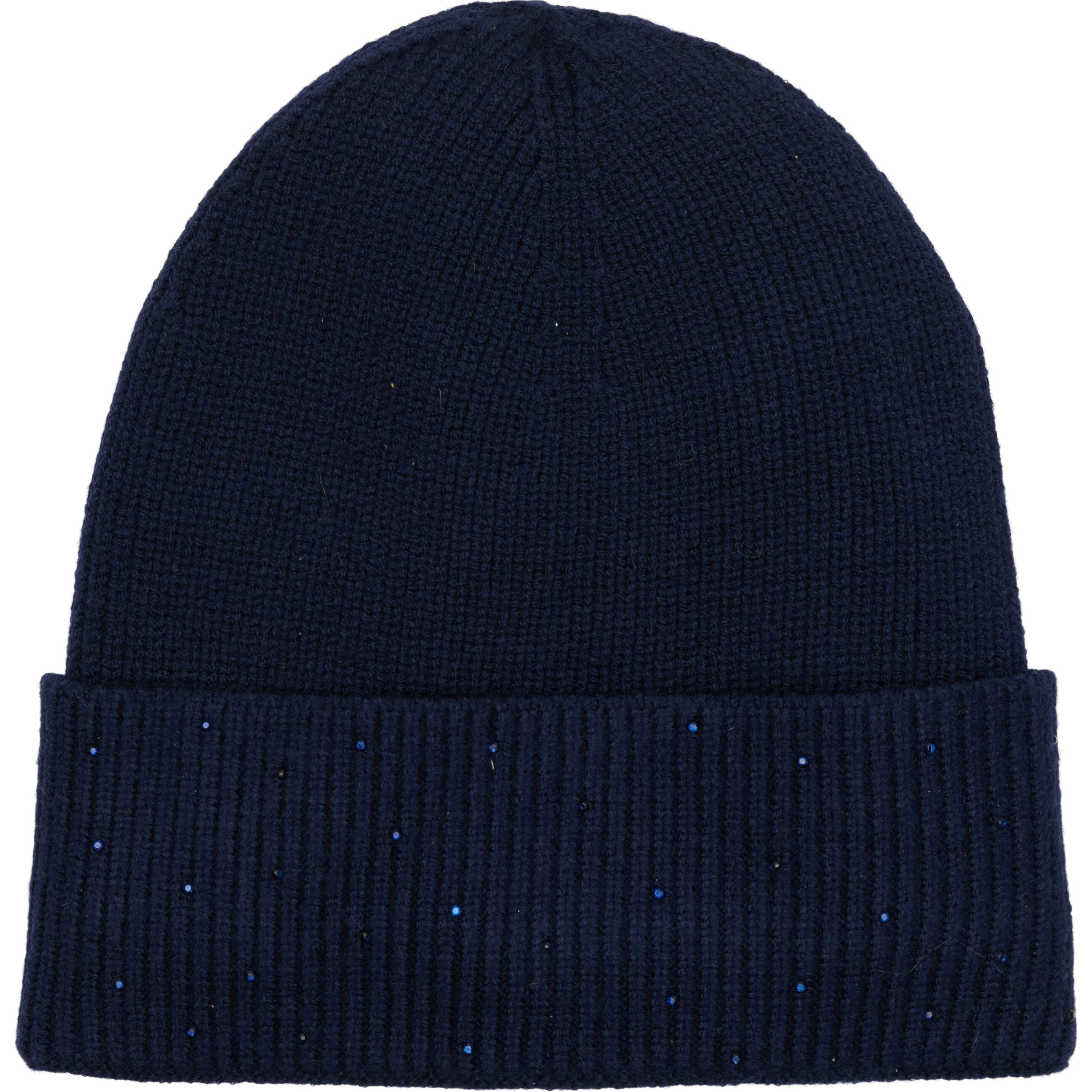 Winter Damen Strickmütze mit Steinen VAINO marineblau Winter Damen Strickmütze mit Steinen VAINO marineblau