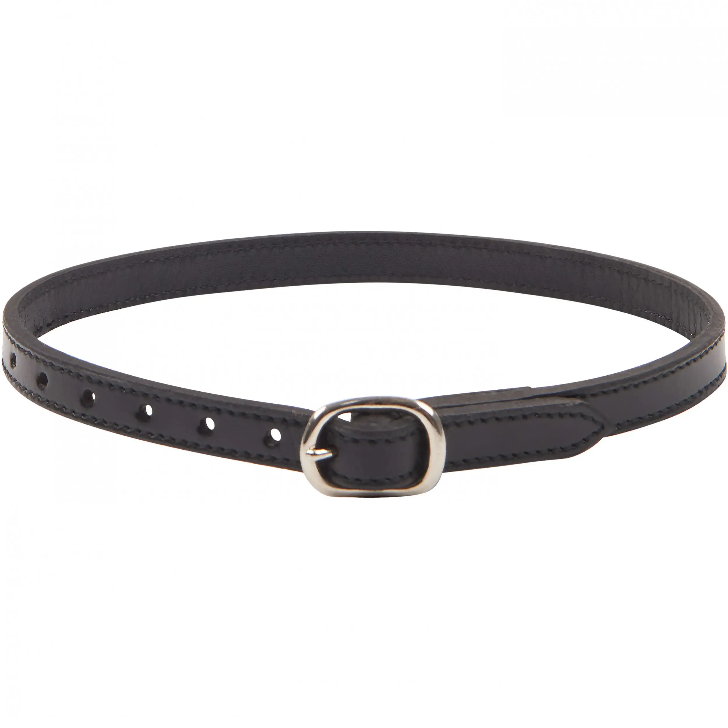 Sporenriemen doppelt genäht Leder 12mm schwarz