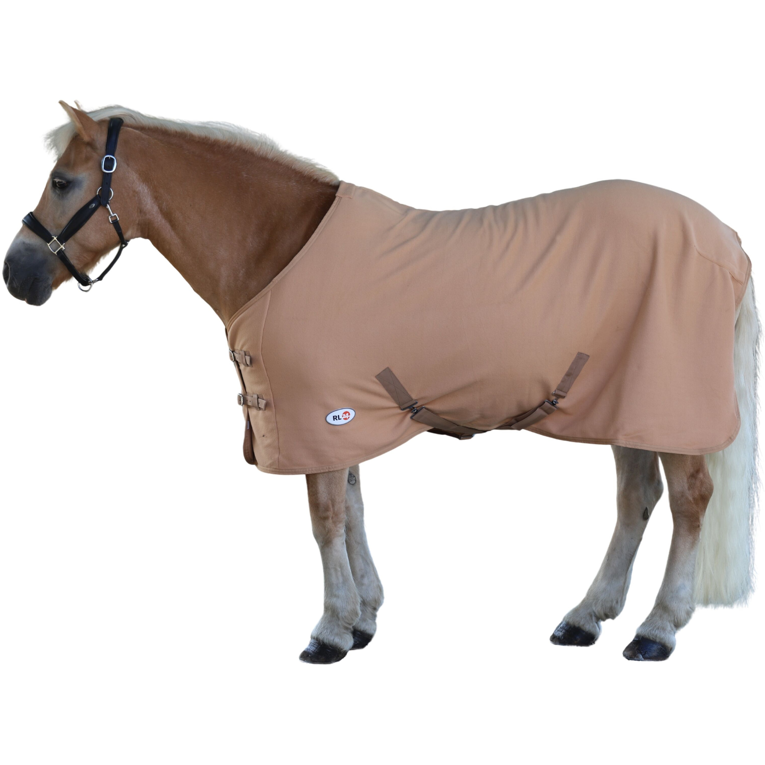 Abschwitzdecke mit Kreuzgurt BASICLINE hellbraun