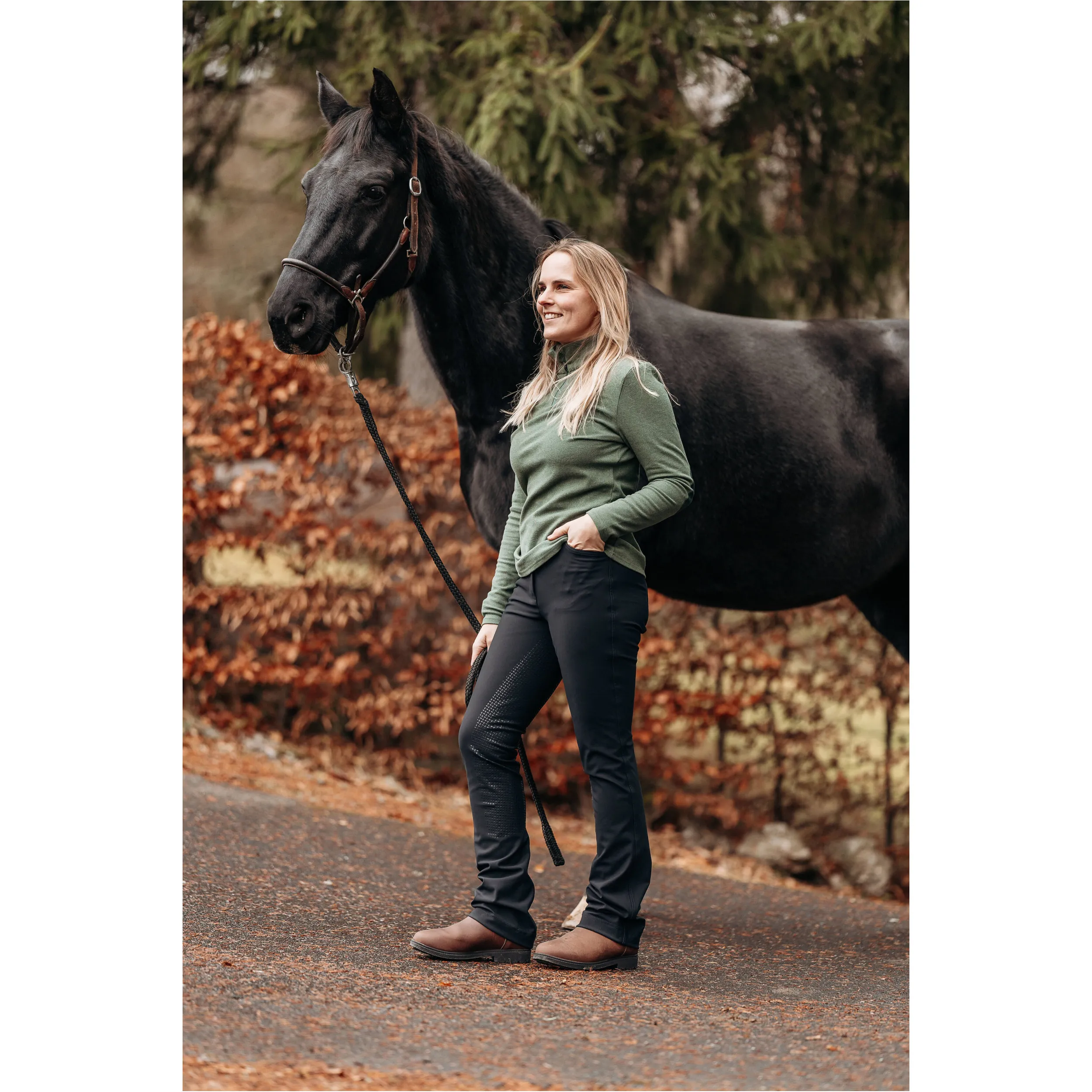 Damen Thermo Reithose Silikon Vollbesatz DryRide JODHPUR BREECHES schwarz