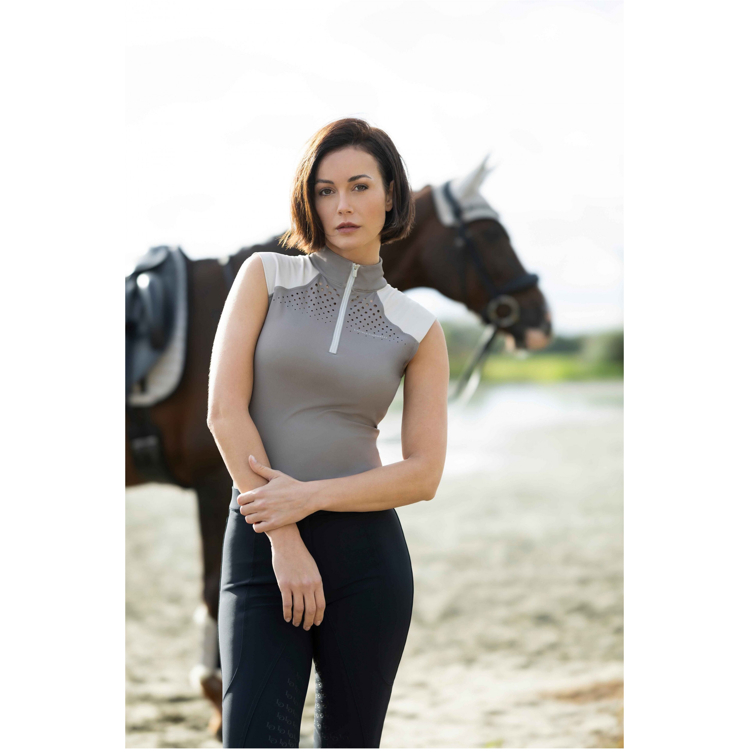 Damen Funktionstop AMALFI taupe/beige