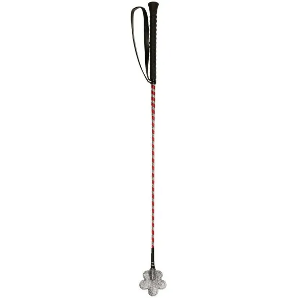 Springgerte mit Klatsche pink/silber 65cm