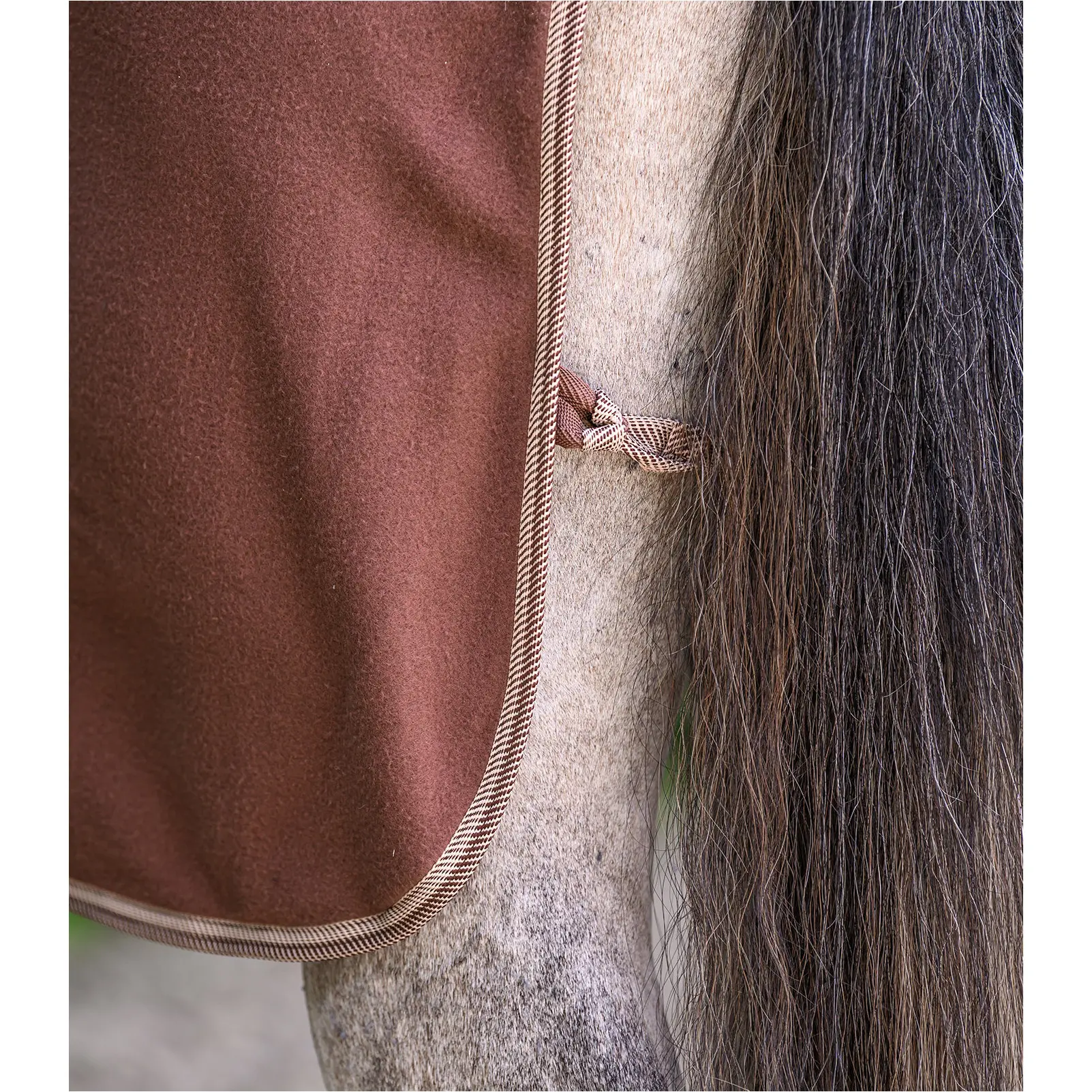 Fleecedecke mit Kreuzgurten ECONOMIC mocca