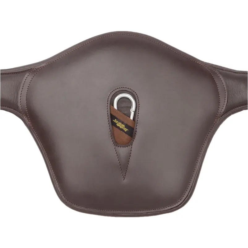Sattelgurt mit Bauchlatz und Elast SOFT'N SAFE Softleder braun