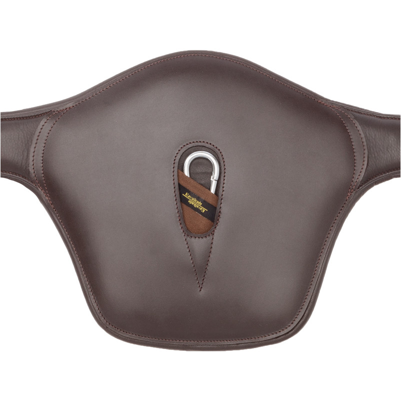 Sattelgurt mit Bauchlatz und Elast SOFT'N SAFE Softleder braun