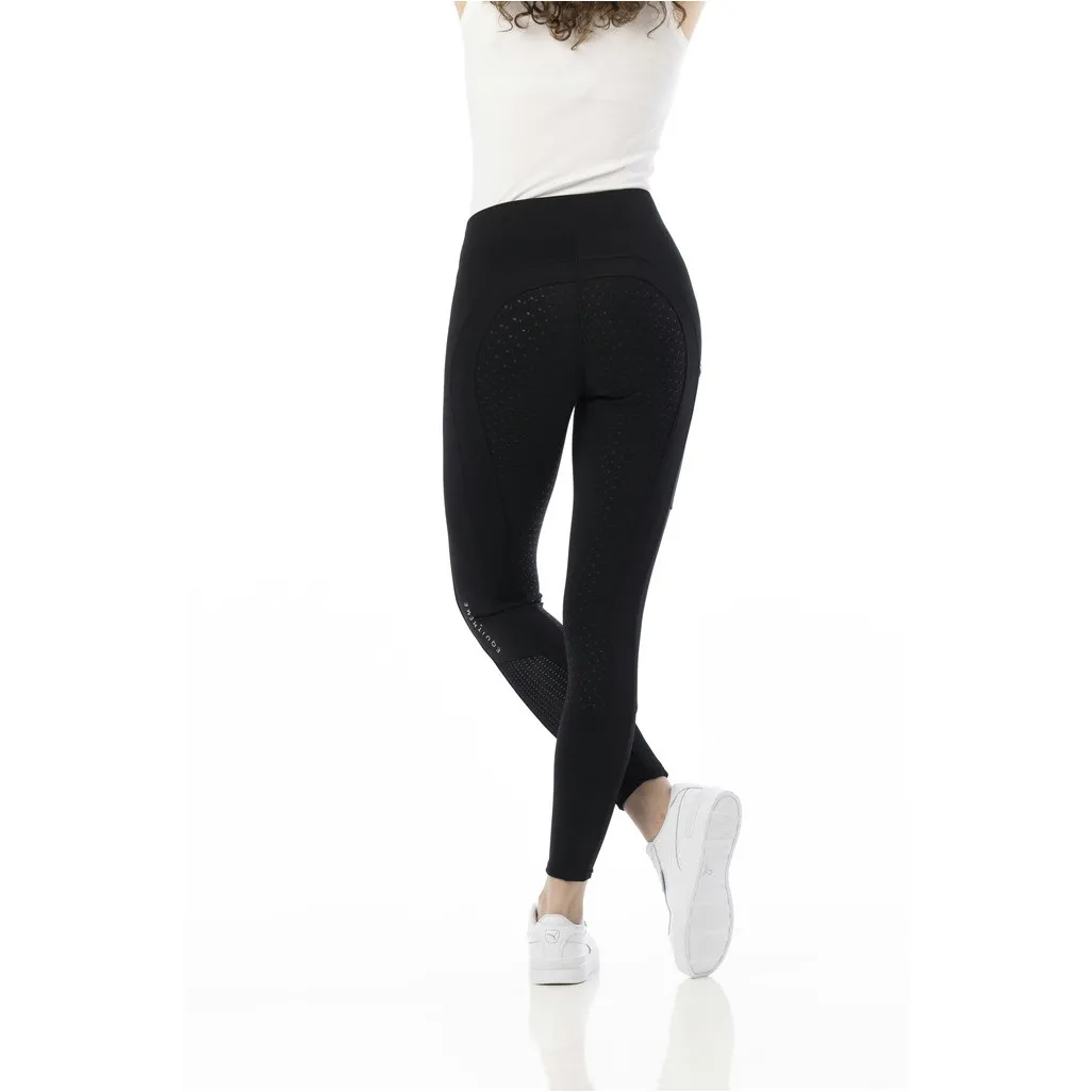 Sommer Damen Reitleggings Silikon Vollbesatz BRIGITTE Mesh schwarz