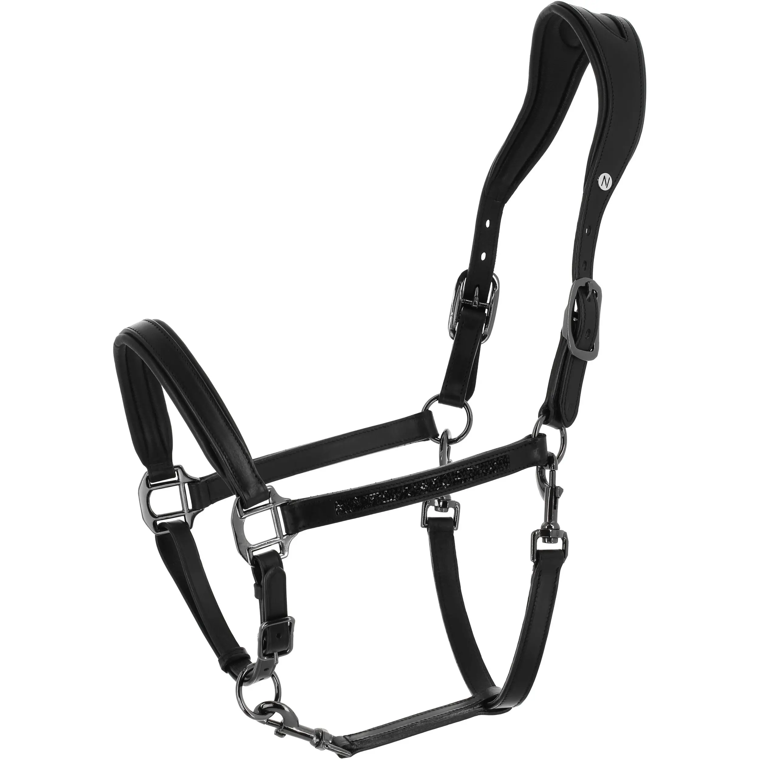 Lederhalfter anatomisch EK-CRYSTAL schwarz